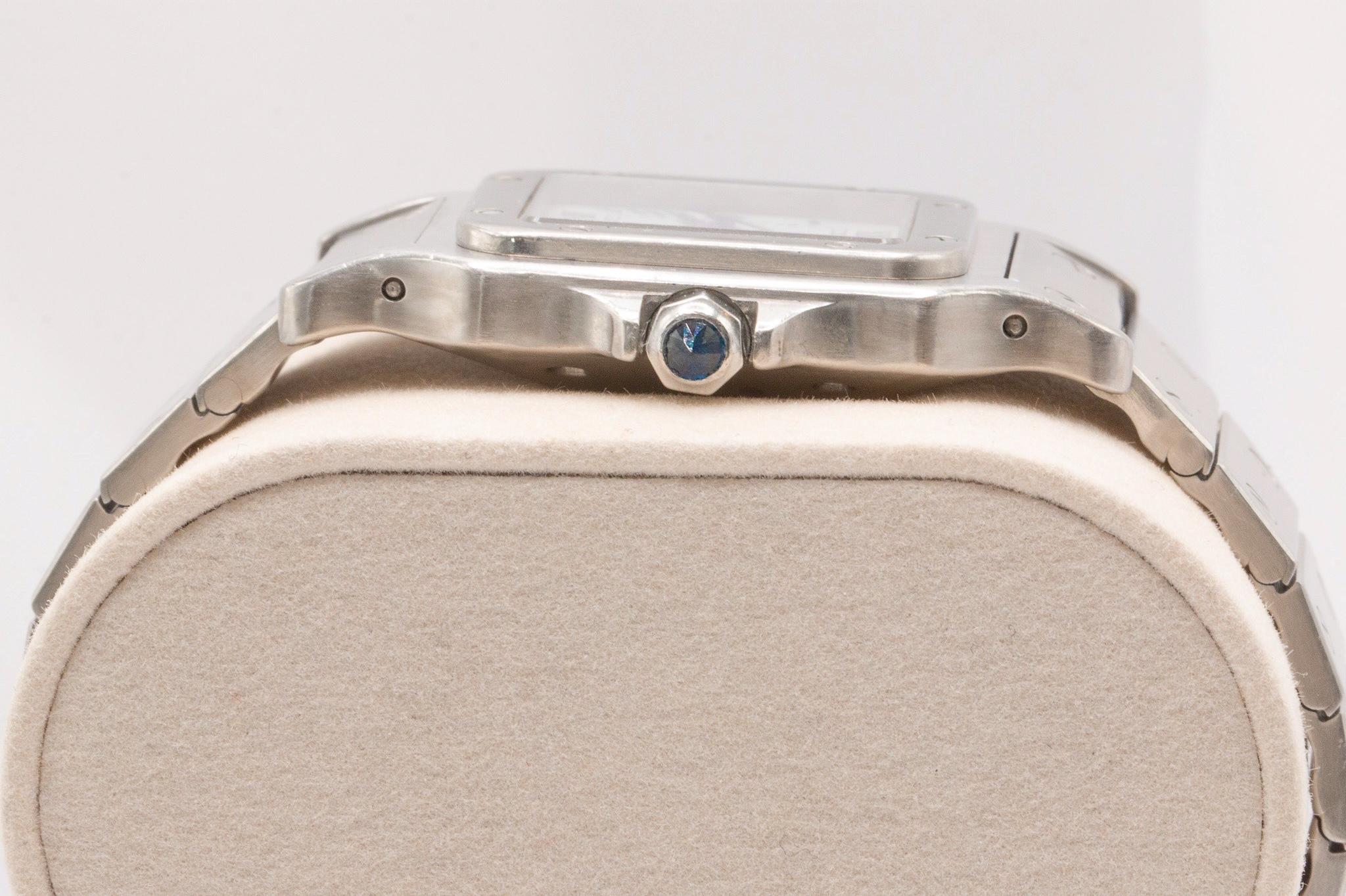 Cartier Santos Réf. 2960 Montre vintage en acier inoxydable en vente 2