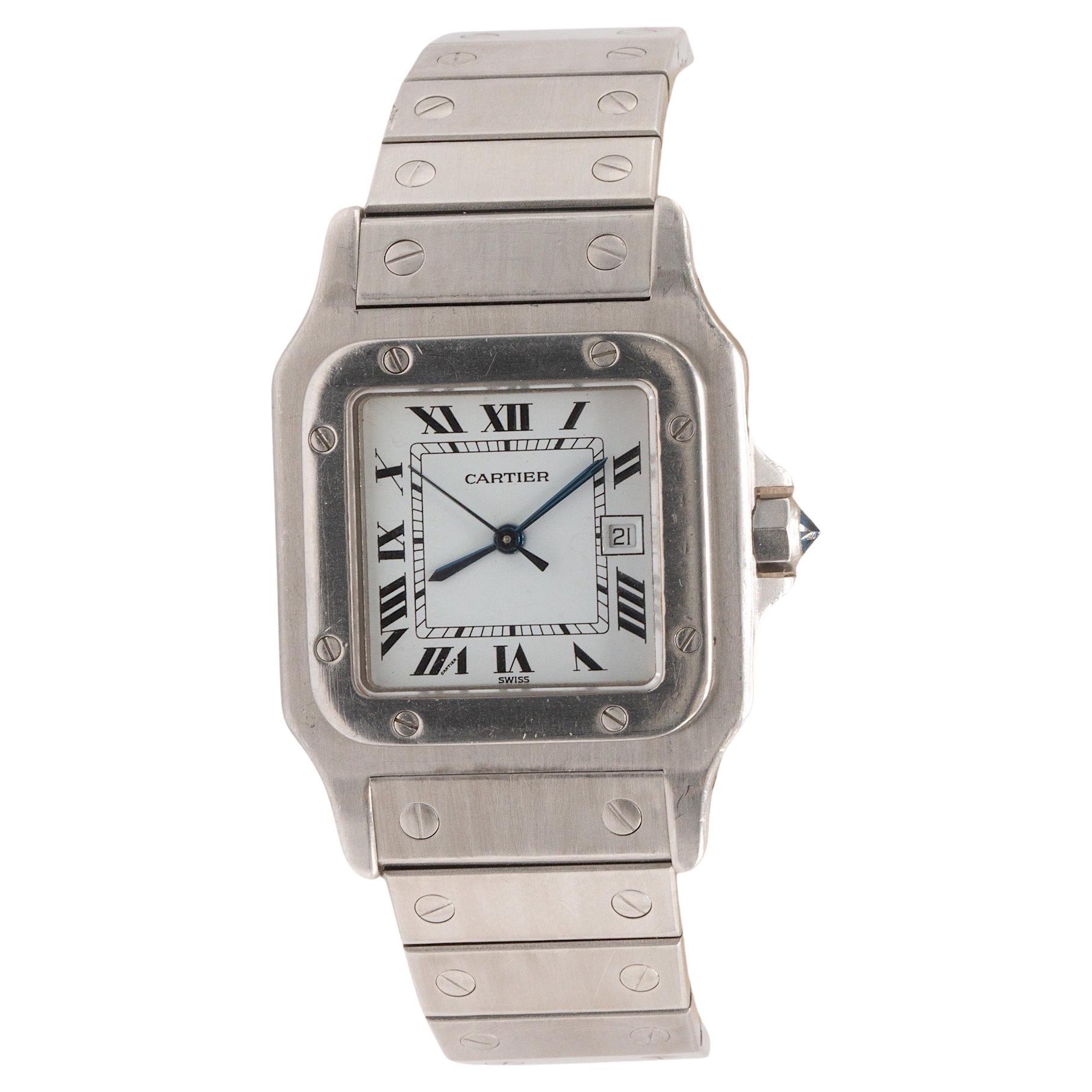 Cartier Santos Réf. 2960 Montre vintage en acier inoxydable