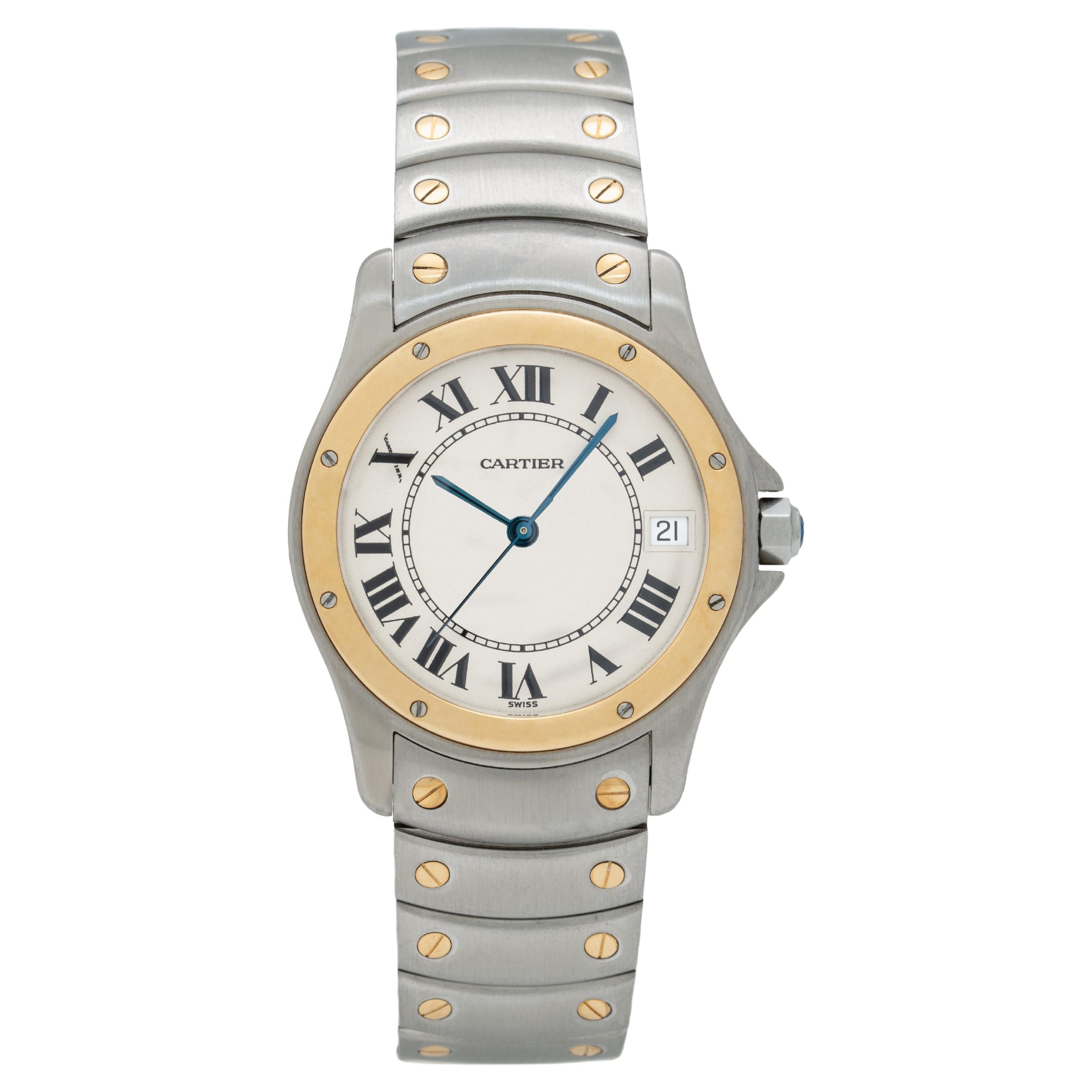 Cartier Santos Ronde 18 Karat Yellow Gold and Stainless Steel Model 1910