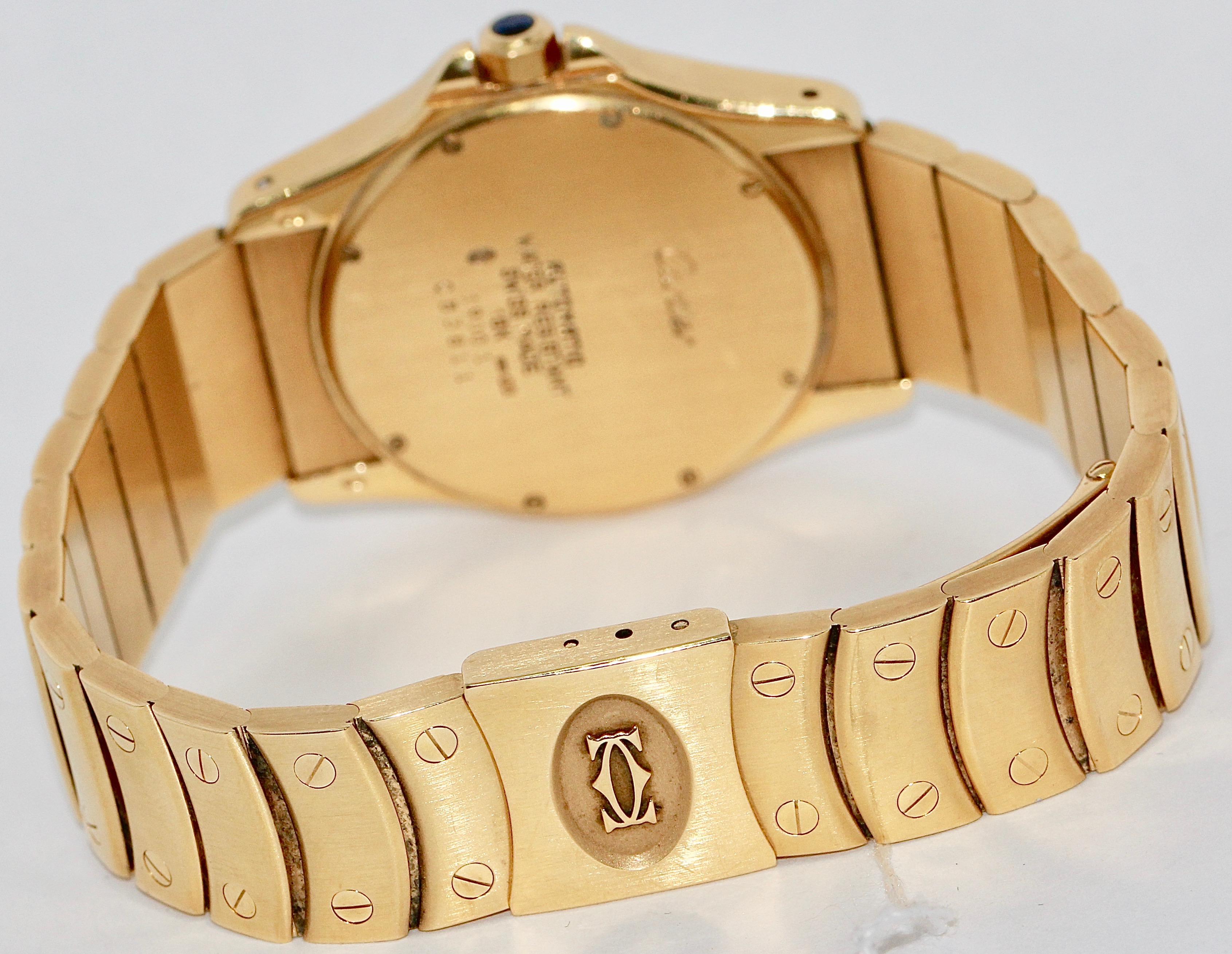 Cartier Santos Ronde 18 Karat Yellow Gold Swiss Automatic Watch In Good Condition In Berlin, DE