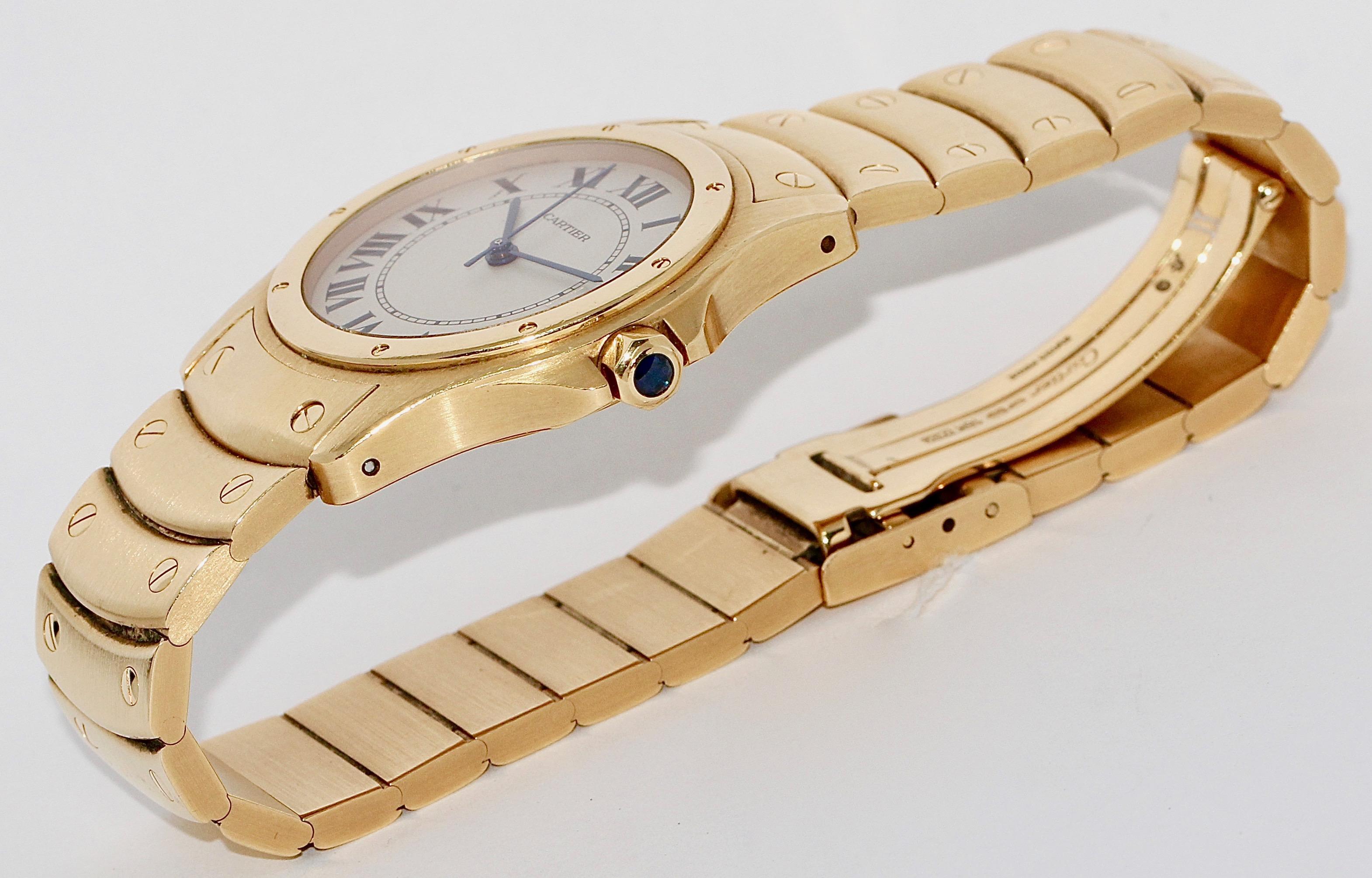 Cartier Santos Ronde 18 Karat Yellow Gold Swiss Automatic Watch 3