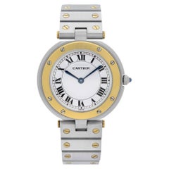 Cartier Santos Ronde Two-Tone White Roman Dial Unisex Watch 8191
