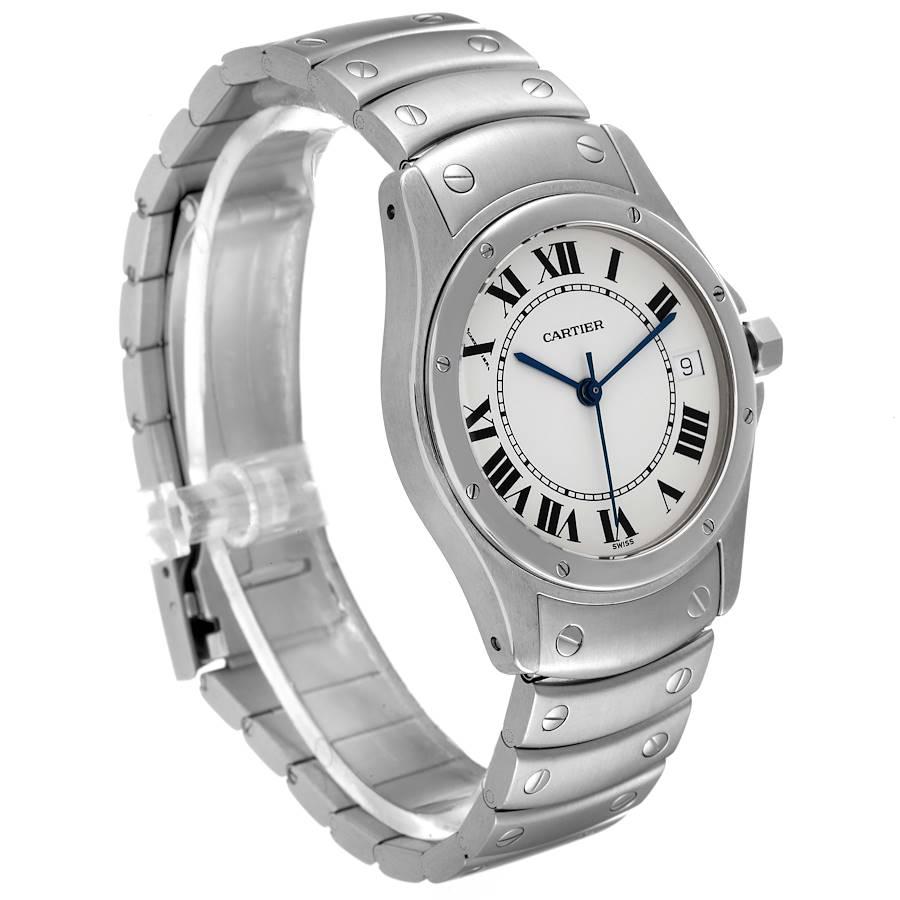 Cartier Santos Ronde 33mm Automatik-Stahl- Unisex-Uhr W20026K1 im Zustand „Hervorragend“ in Atlanta, GA