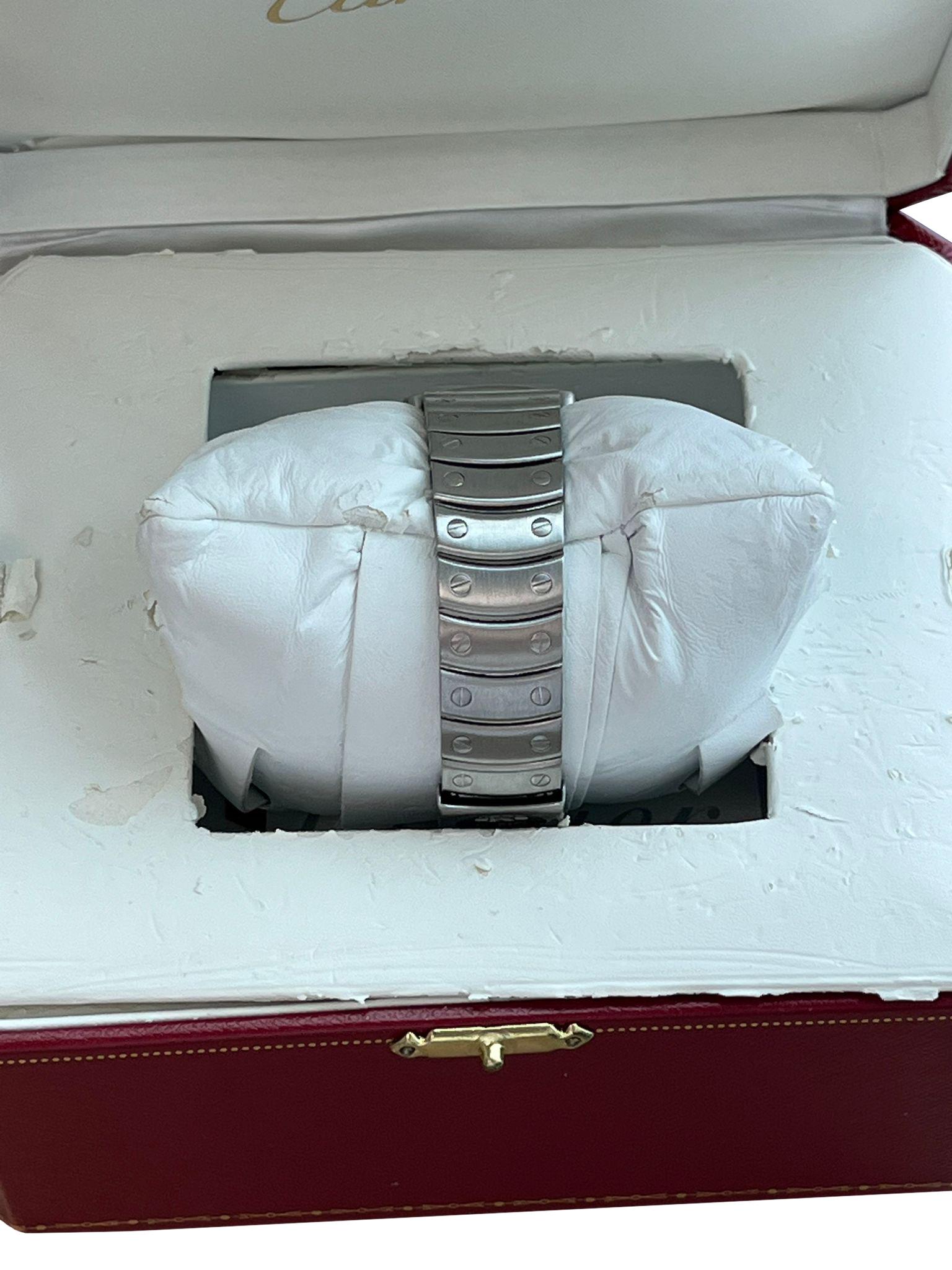 Cartier Santos Ronde 33mm Automatik-Uhr aus Edelstahl mit weißem Zifferblatt 1920-1 10