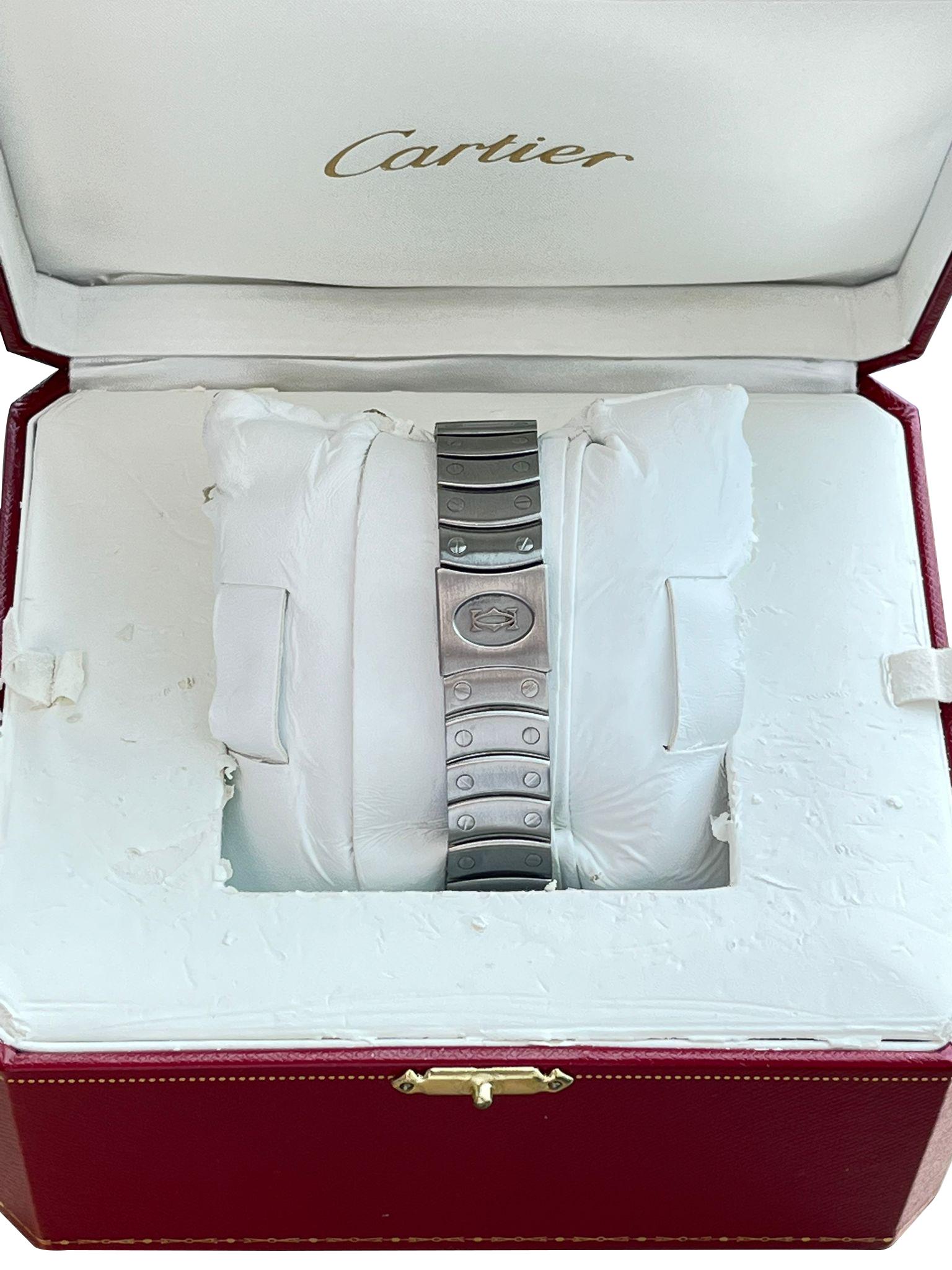 Cartier Santos Ronde 33mm Automatik-Uhr aus Edelstahl mit weißem Zifferblatt 1920-1 11