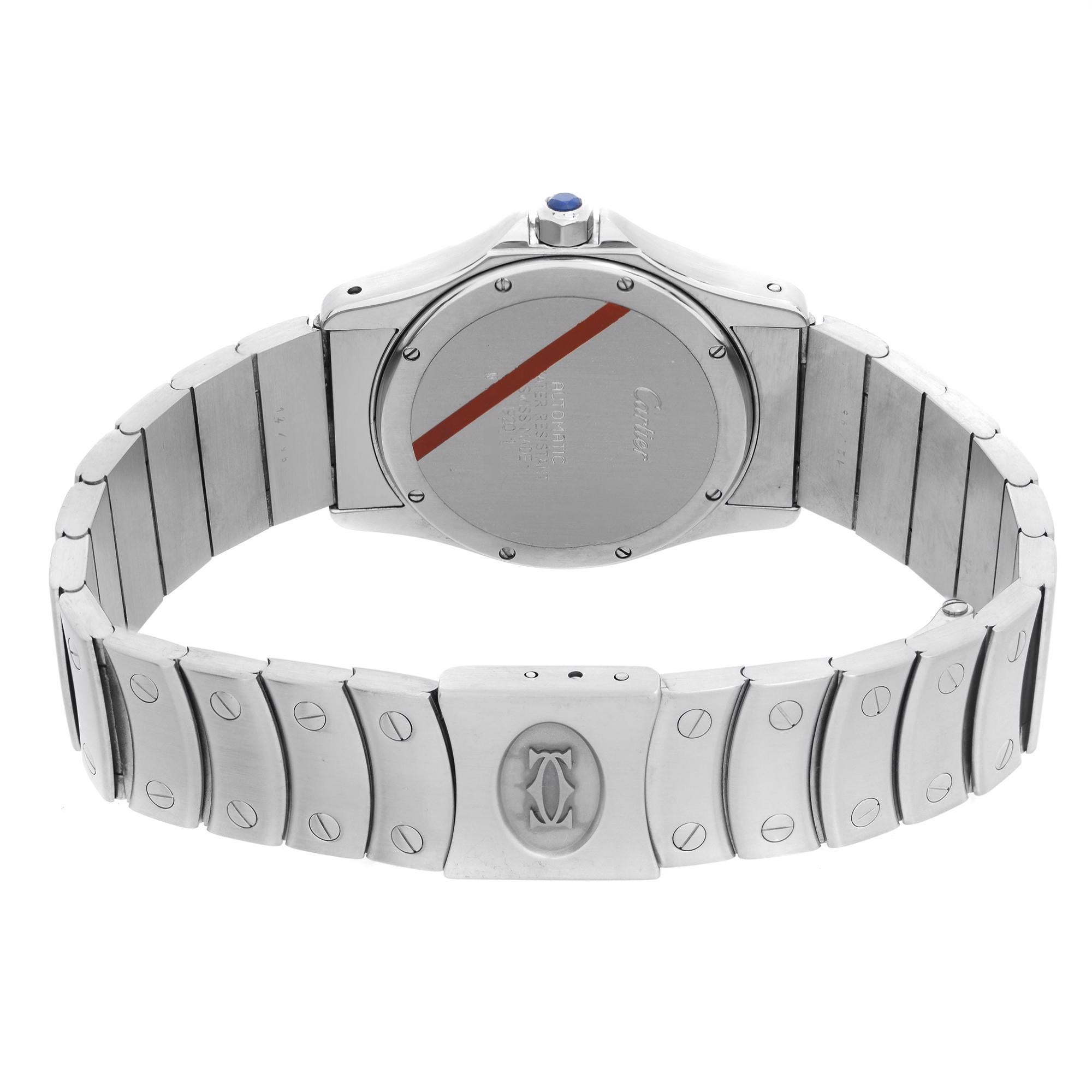 Cartier Santos Ronde Steel White Dial Unisex Automatic Watch 1920-1 In Excellent Condition In New York, NY