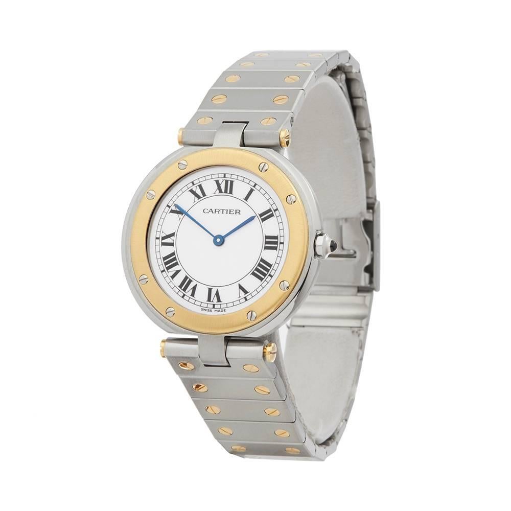 Ref: W4806
Manufacturer: Cartier
Model: Santos Ronde
Model Ref: 8191
Age: 
Gender: Unisex
Complete With: Xupes Presentation Box
Dial: White Roman 
Glass: Plexiglass
Movement: Quartz
Water Resistance: To Manufacturers Specifications
Case: Stainless