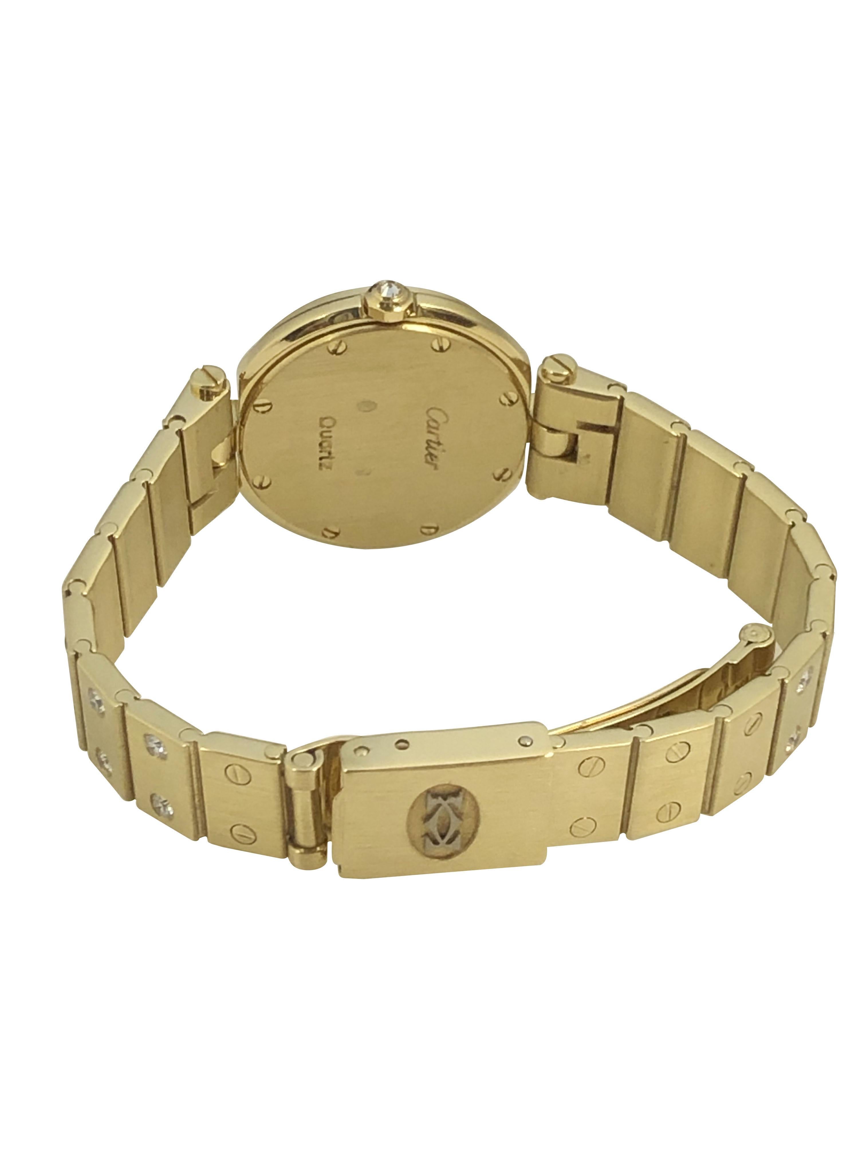 Cartier Santos Ronde Donna Oro e diamanti incastonati Orologio da polso al quarzo in vendita 2