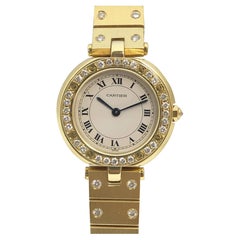Cartier Santos Ronde Ladies Gold and Diamond set Quartz Wrist watch