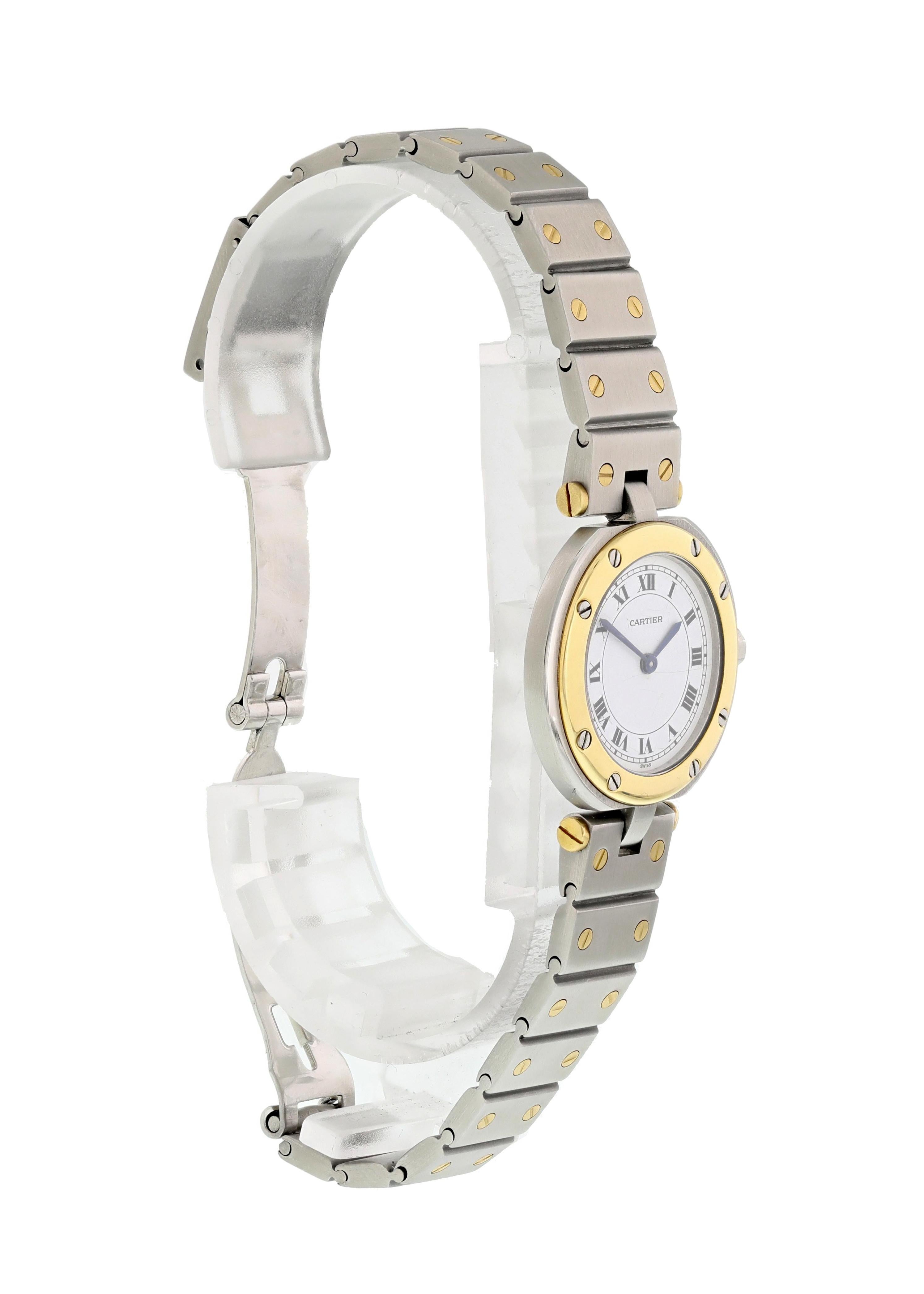 Cartier Santos Ronde Ladies Quartz Watch In Excellent Condition In New York, NY