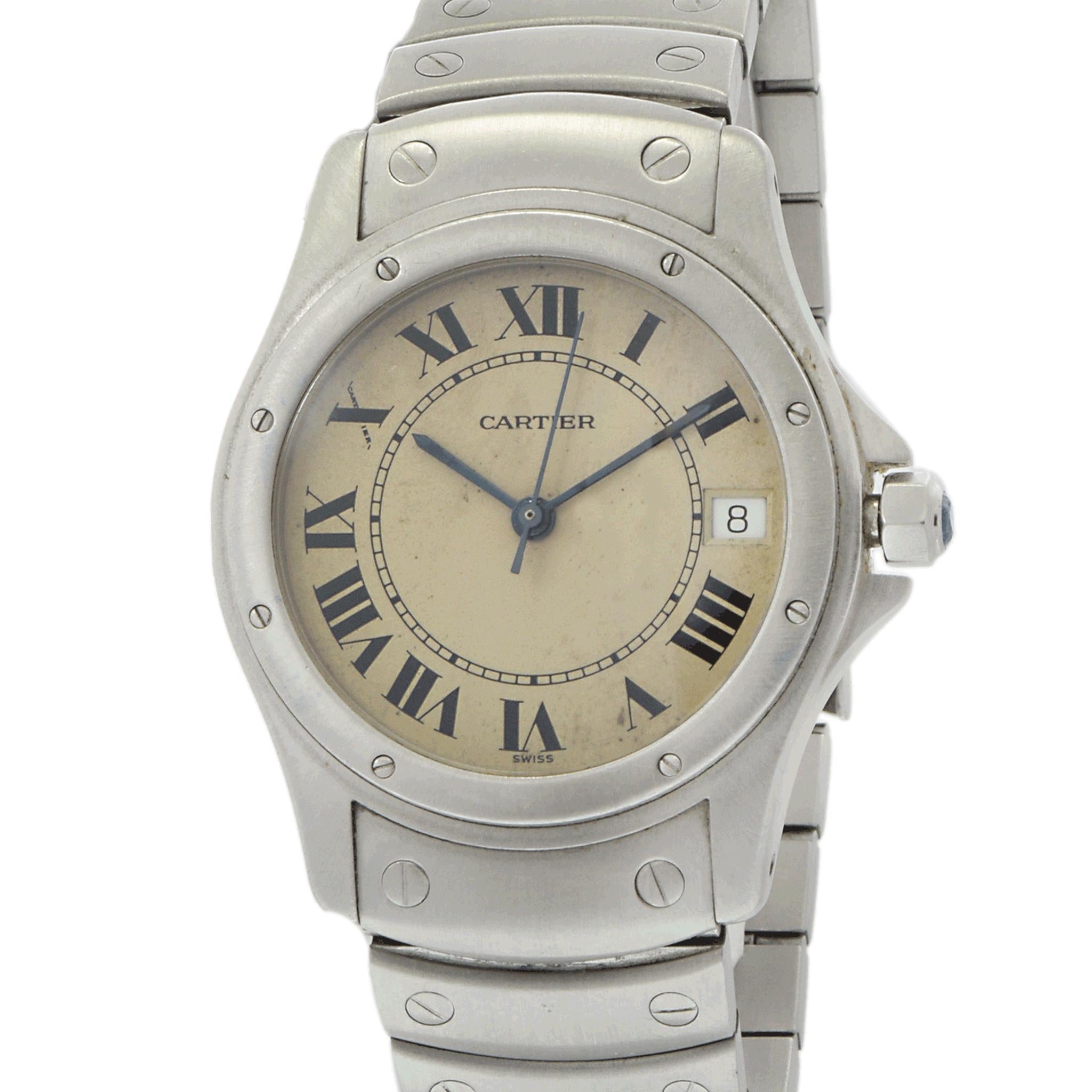 Women's or Men's Cartier Santos Ronde Large 34mm Stainless Steel – Automatic W20026K1 For Sale