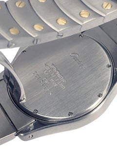 Orologio da polso automatico Cartier Santos Ronde Large in acciaio e oro 18 ct.