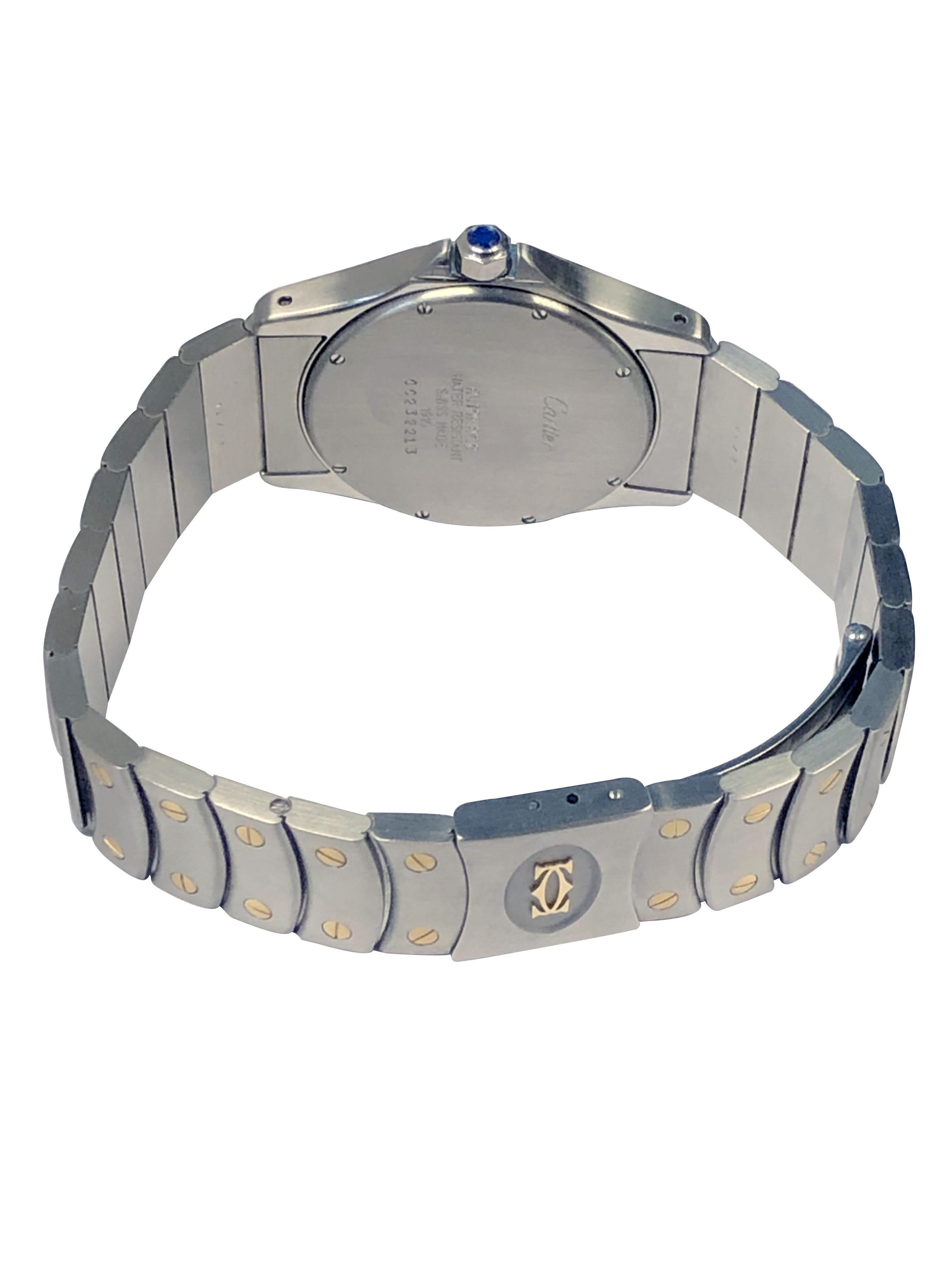Orologio da polso automatico Cartier Santos Ronde Large in acciaio e oro 18 ct. In condizioni ottime in vendita a Chicago, IL
