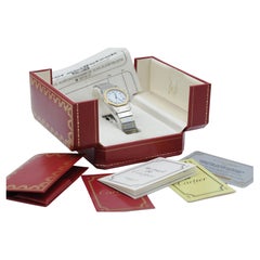 Cartier Santos Ronde Octogone Réf. 2966 - Boîte et papiers en acier/or