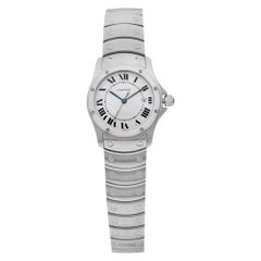 Cartier Santos Ronde Stainless Steel White Dial Quartz Ladies Watch 1561-1