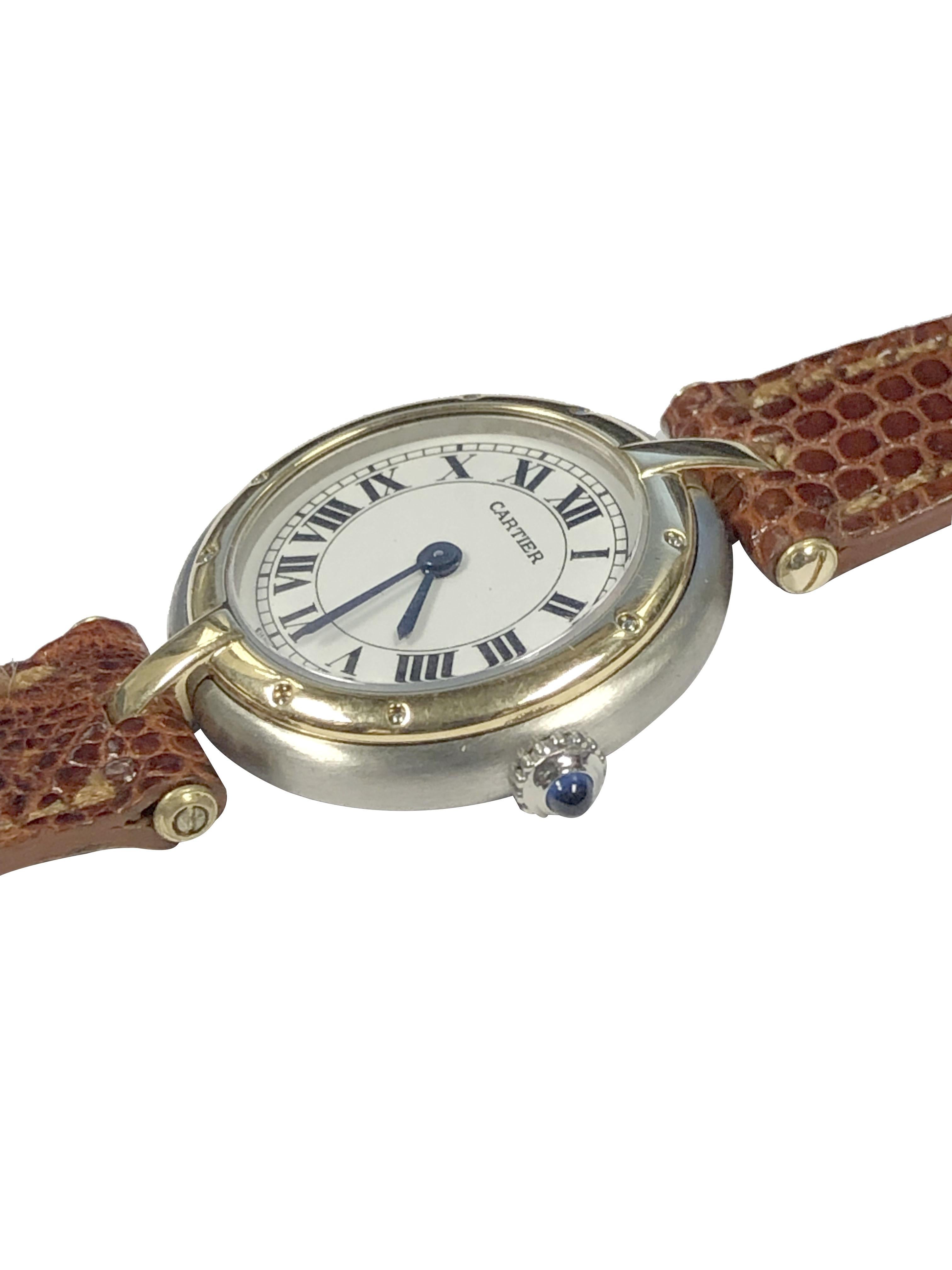 Cartier Santos Ronde Damenarmbanduhr aus Stahl und Gold 1
