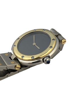 Cartier Santos Ronde Steel and Gold Scarce Gray Dial Ladies Quartz Wrist Watch