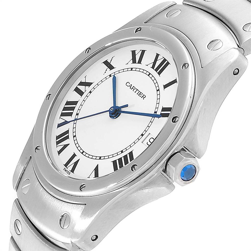 Cartier Santos Ronde White Dial Steel Unisex Watch W35002F5 2