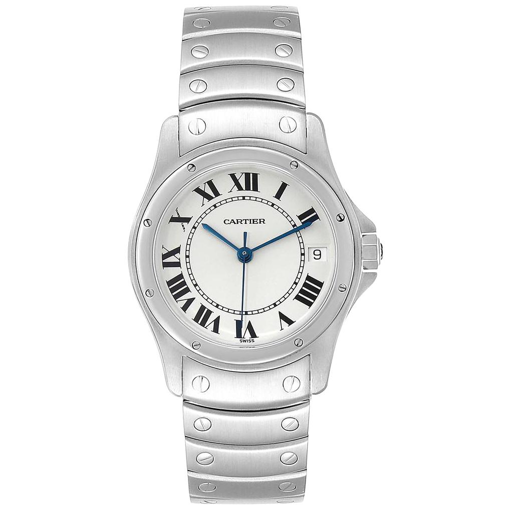 Cartier Santos Ronde White Dial Steel Unisex Watch W35002F5