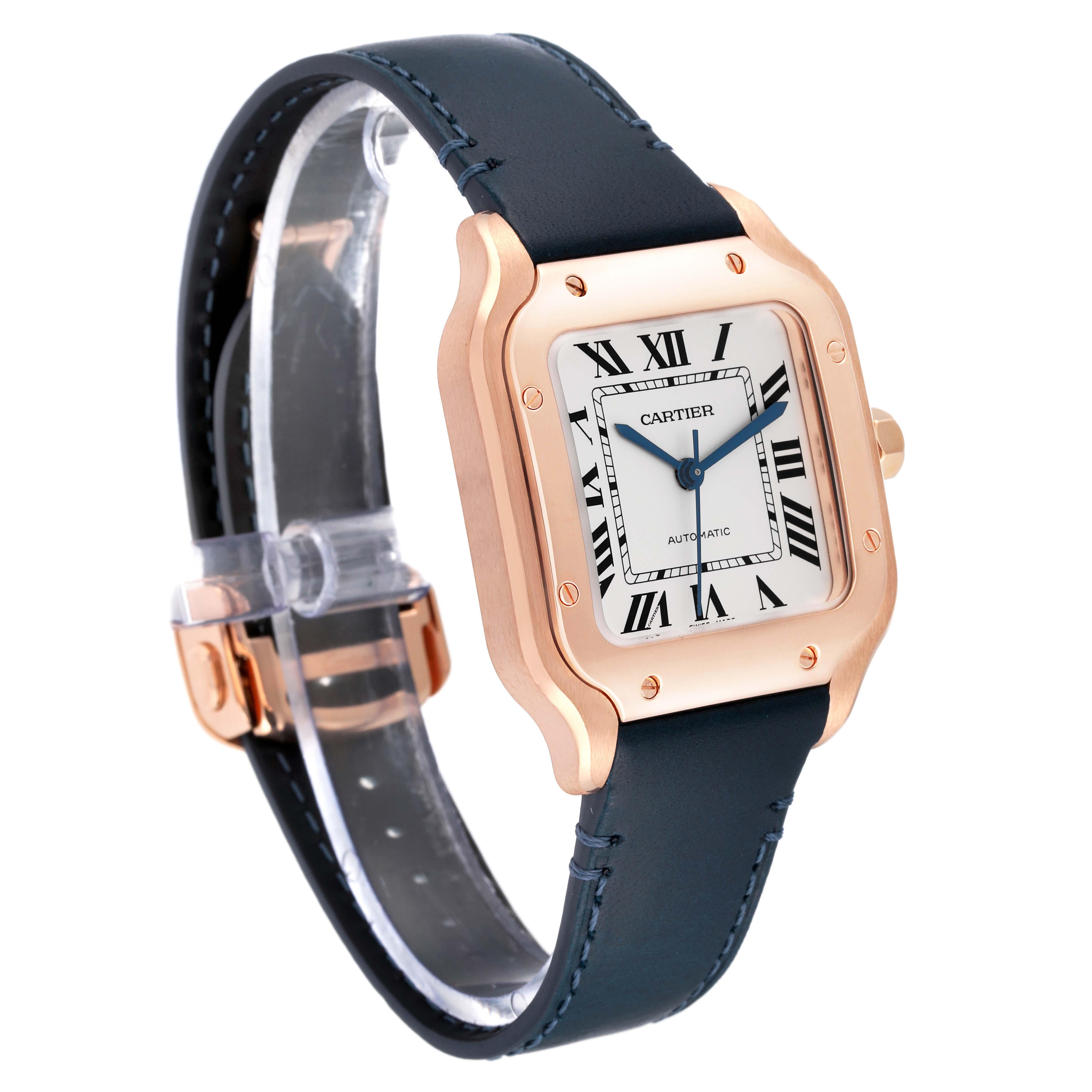 Women's Cartier Santos Rose Gold Automatic Ladies Watch WGSA0028 Card For Sale
