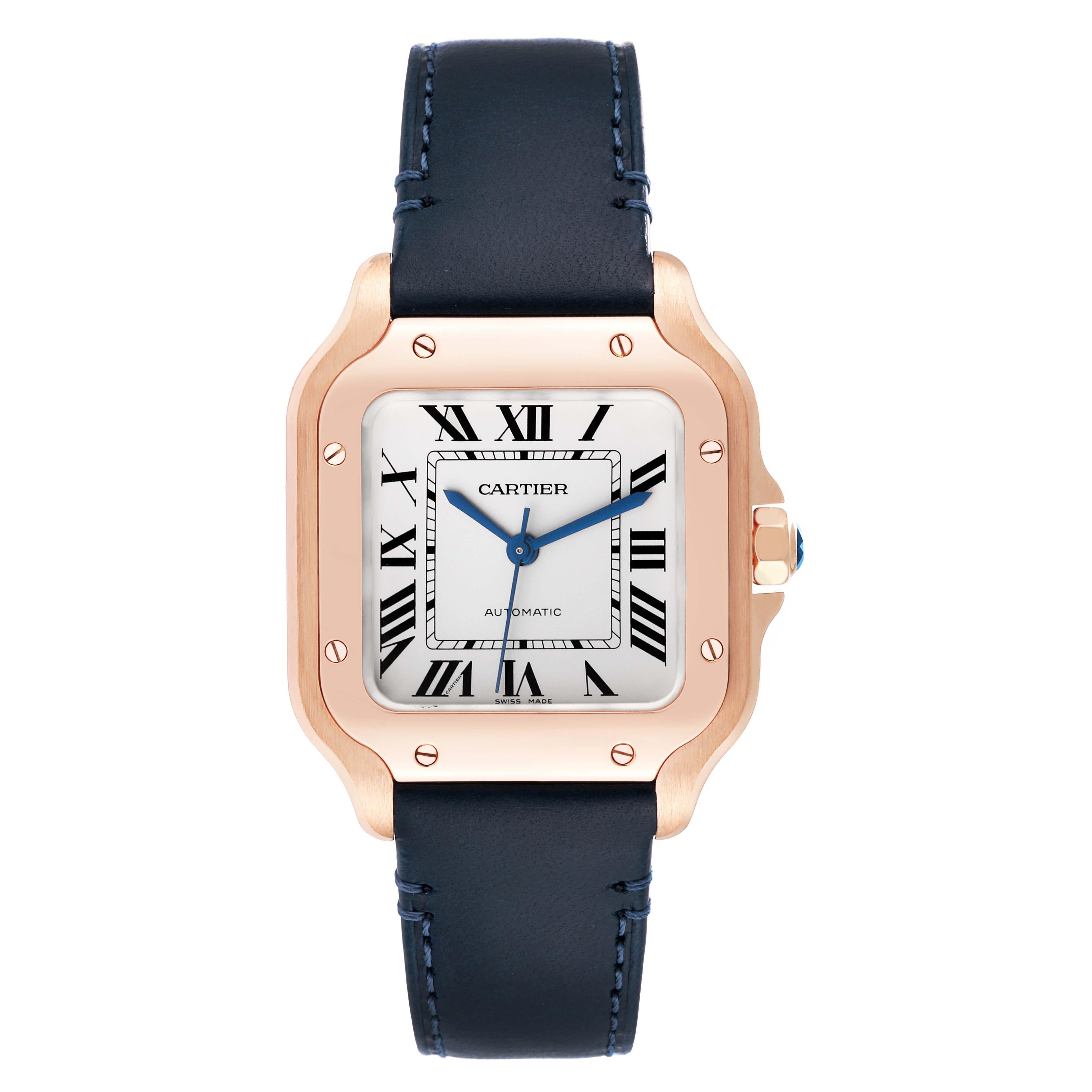 Cartier Santos Rose Gold Automatic Ladies Watch WGSA0028 Card For Sale 1