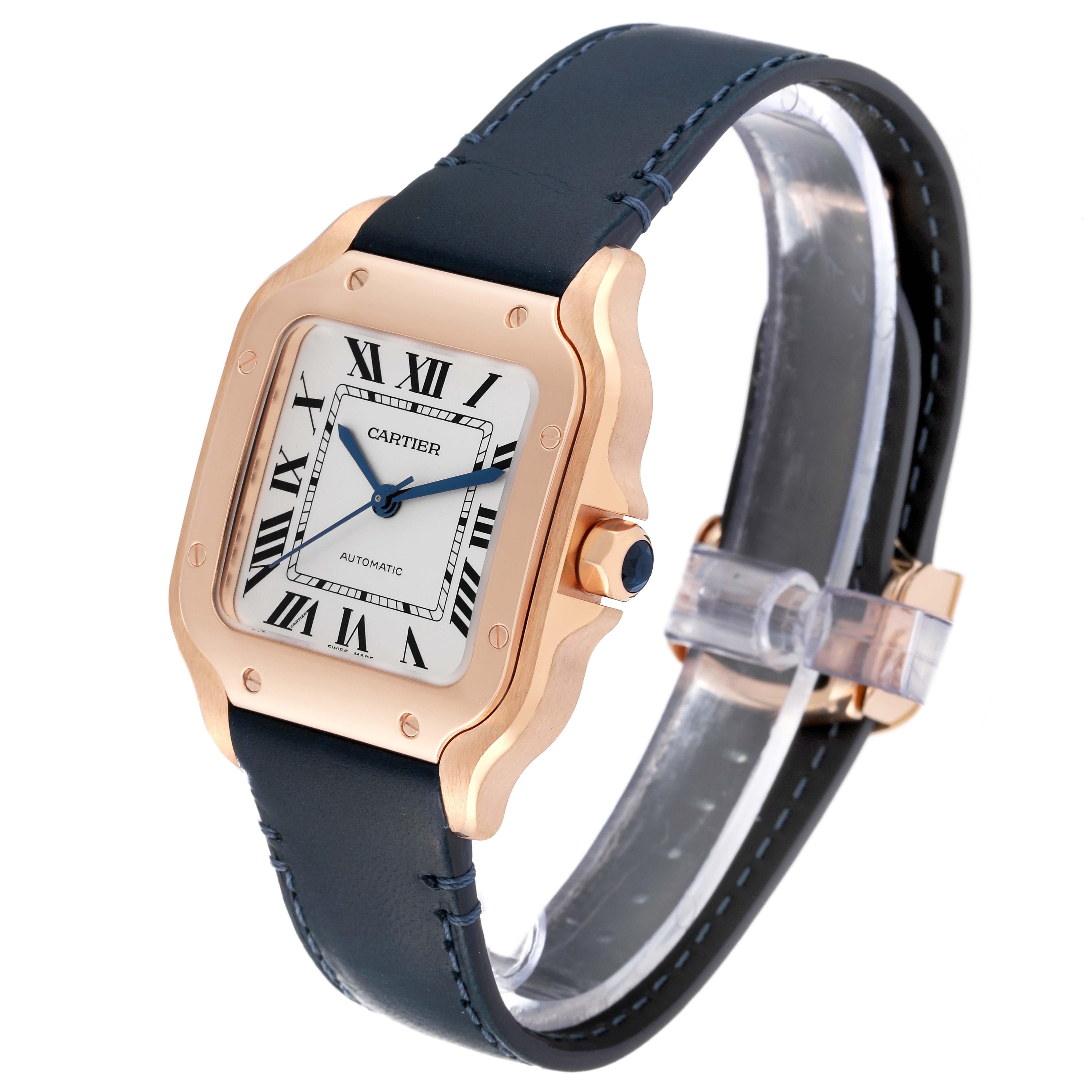 Cartier Santos Rose Gold Automatic Ladies Watch WGSA0028 Card For Sale 2
