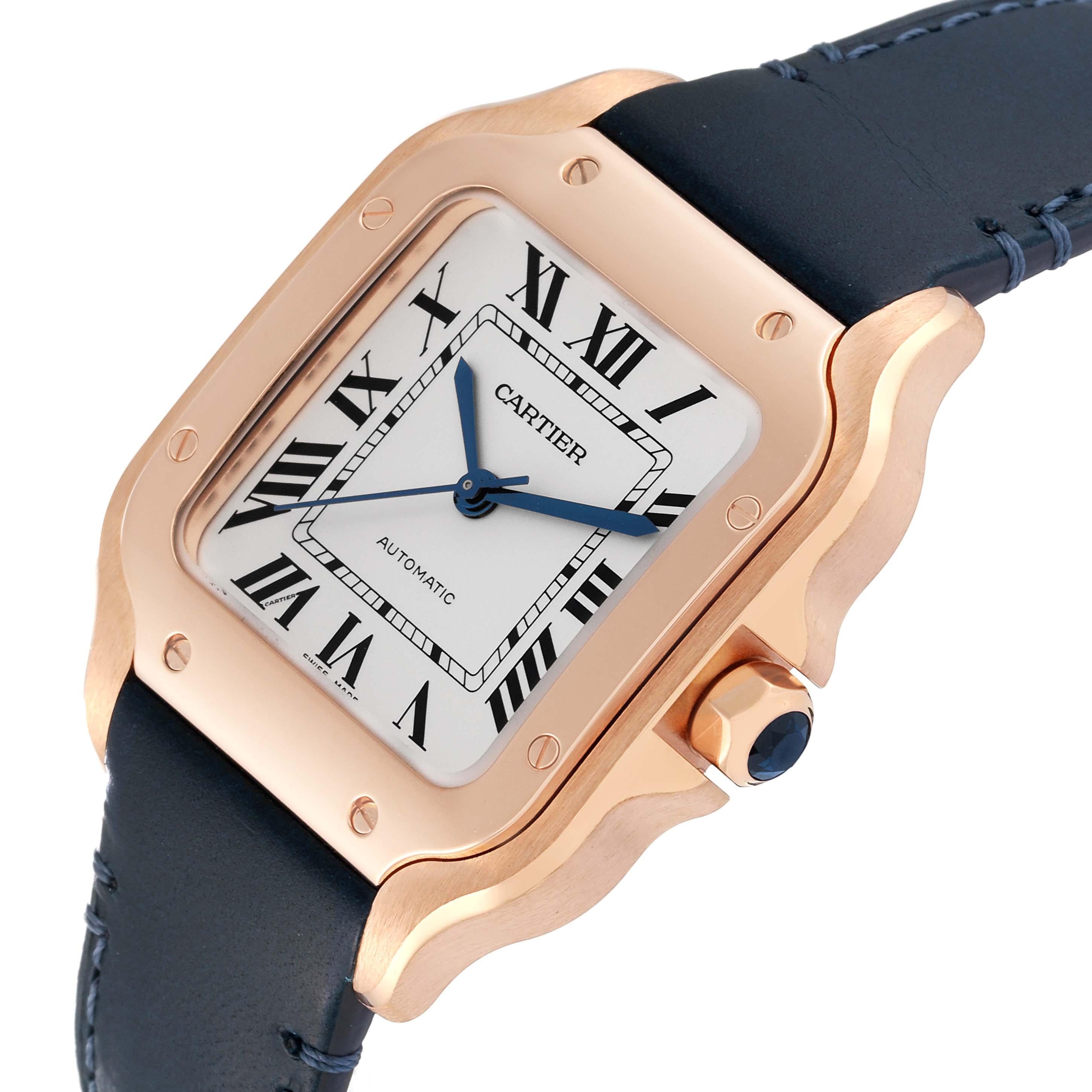 Cartier Santos Rose Gold Automatic Ladies Watch WGSA0028 Card For Sale 3