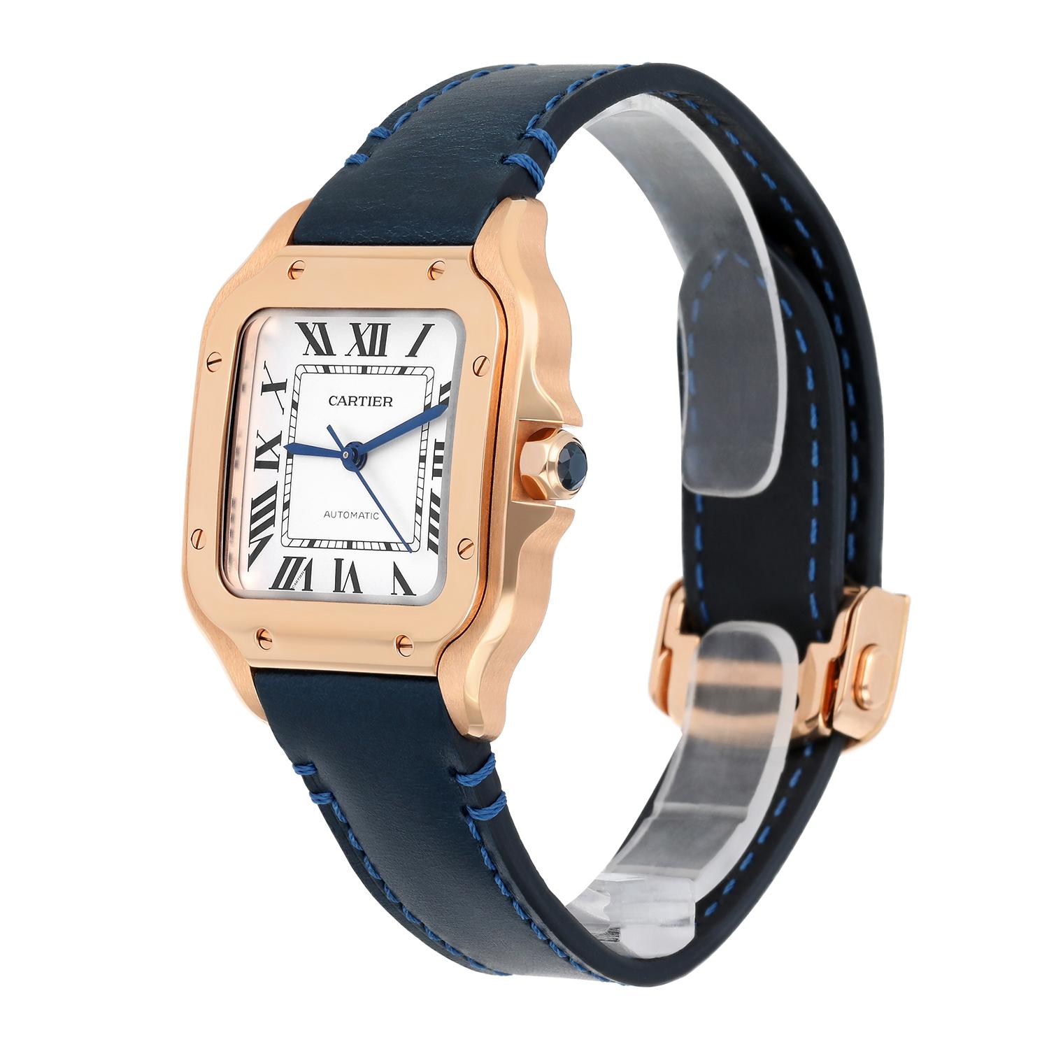 Cartier Santos Roségold Automatik-Damenuhr WGSA0028 Medium komplett (Moderne)