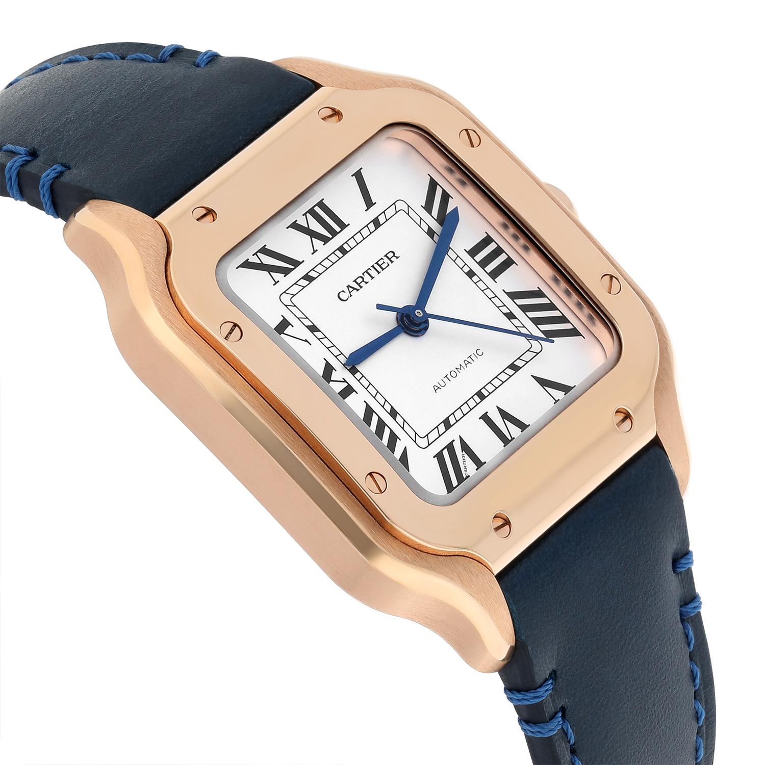Cartier Santos Roségold Automatik-Damenuhr WGSA0028 Medium komplett 1
