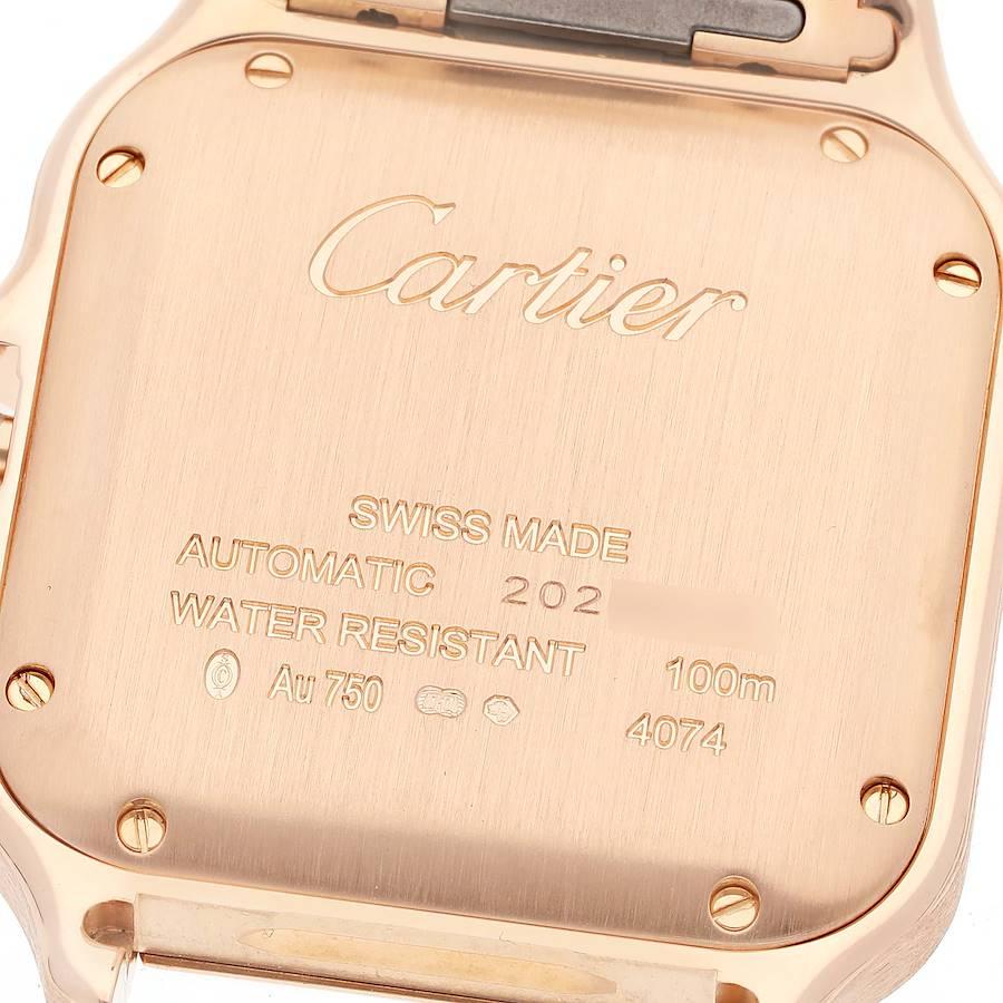 Men's Cartier Santos Rose Gold Midsize Mens Watch WGSA0008 Card