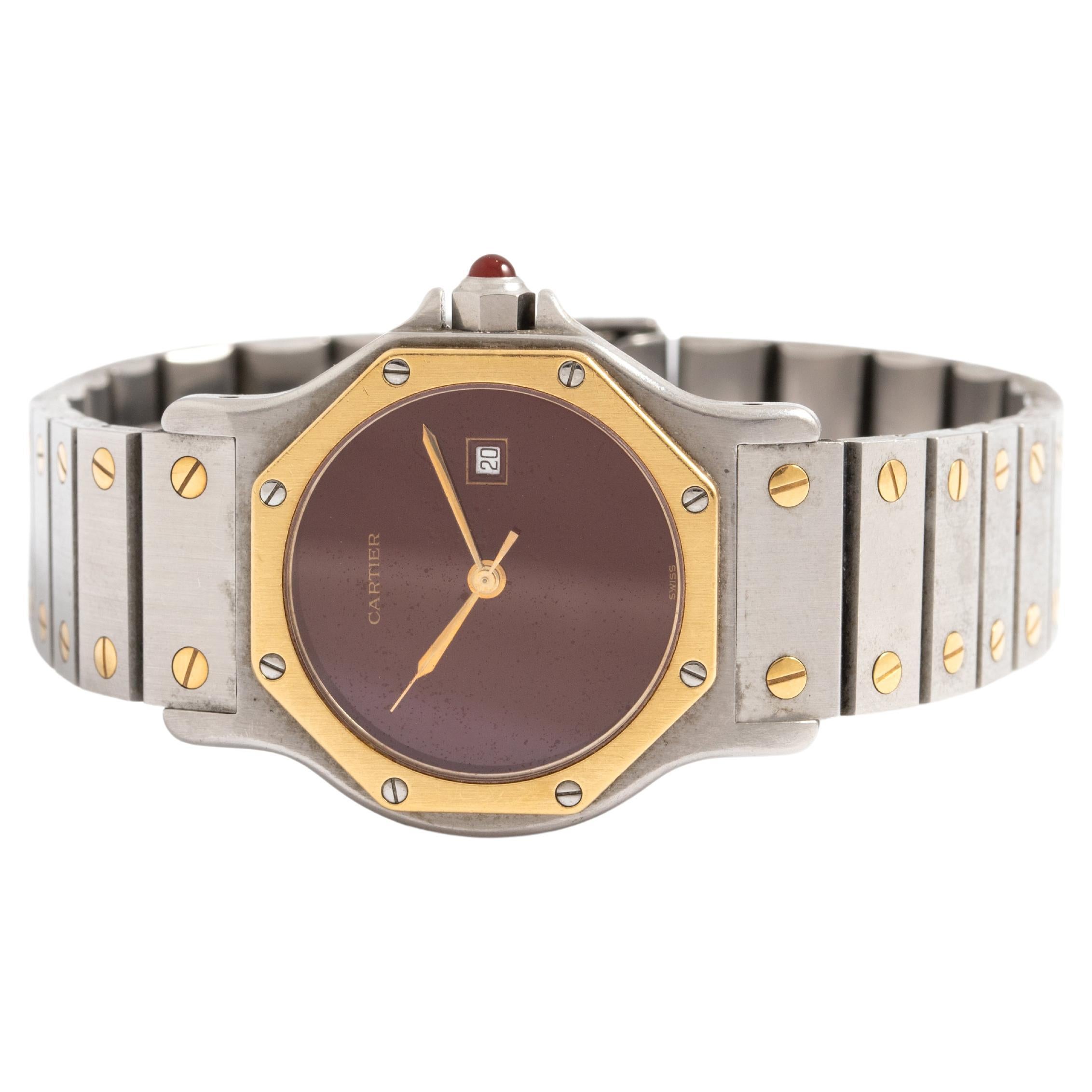 The Cartier Santos watch was created in 1904 when Louis Cartier created a watch for his friend and pilot Alberto Santos-Dumont.

Santos Round Octagon Large LM GM ref. 2966. Circa 1980.

MODEL :
Santos Round Octagon 18k Yellow Gold and Stainless