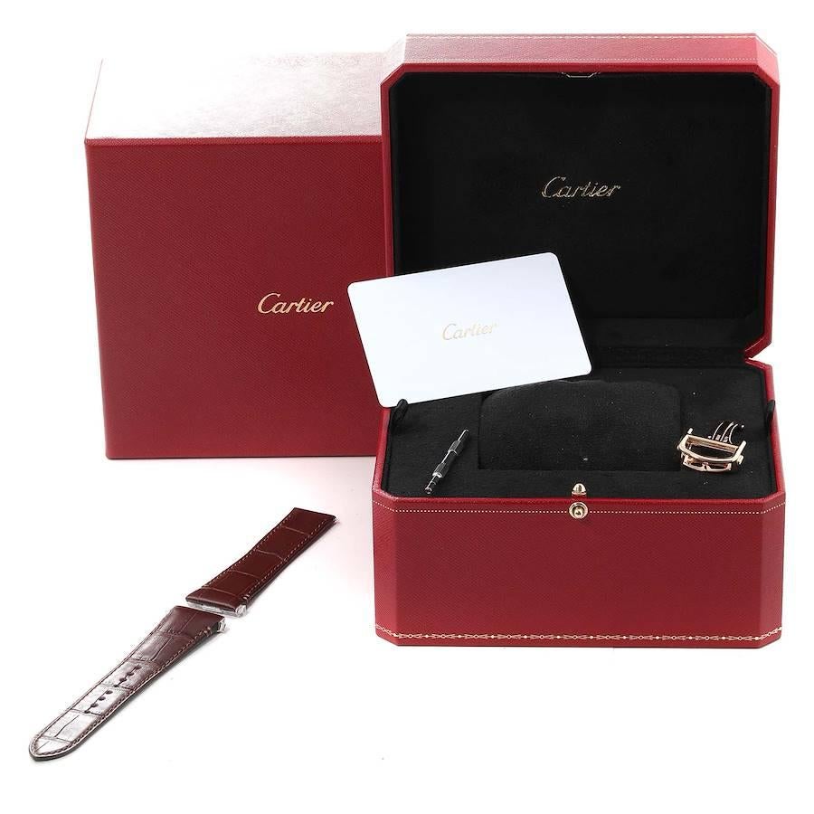 Cartier Santos Silver Dial Large 18k Yellow Gold Mens Watch WGSA0029 Box Card 3