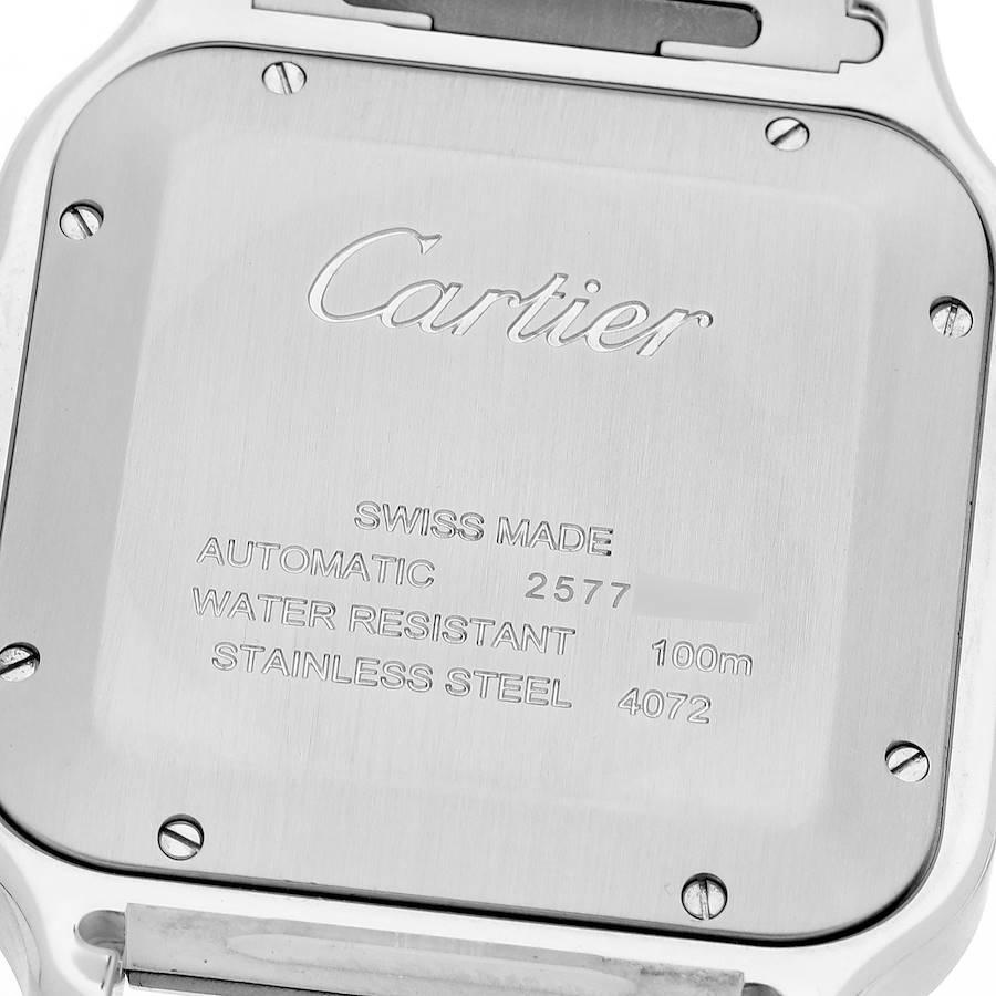 Men's Cartier Santos Silver Dial Large Steel Mens Watch WSSA0018 Box Card