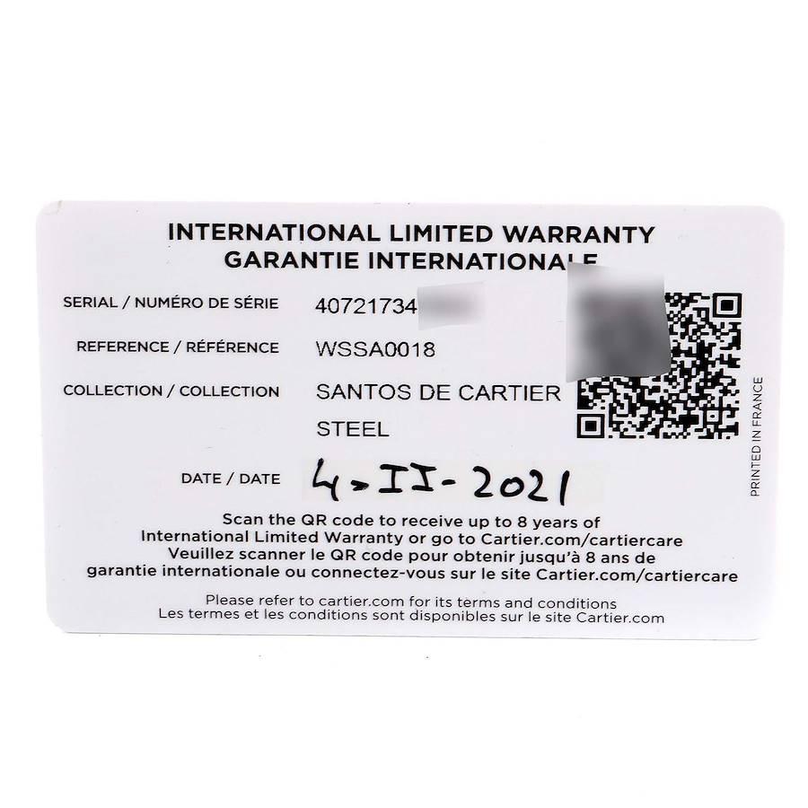 Cartier Santos Silver Dial Large Steel Mens Watch WSSA0018 Unworn For Sale 5