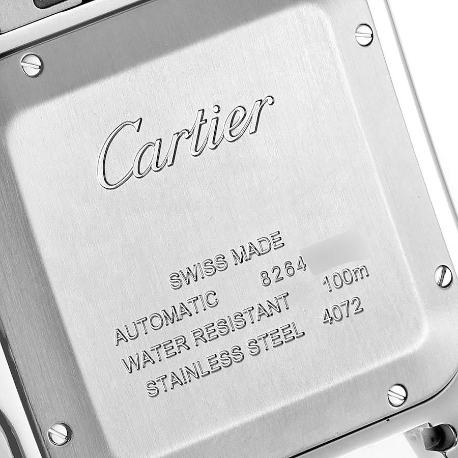 Cartier Santos Silver Dial Large Steel Mens Watch WSSA0018 Unworn In Excellent Condition For Sale In Atlanta, GA