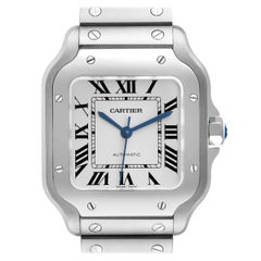 Cartier Santos Quadrante Argento Medio Orologio da Uomo in Acciaio WSSA0029 Card