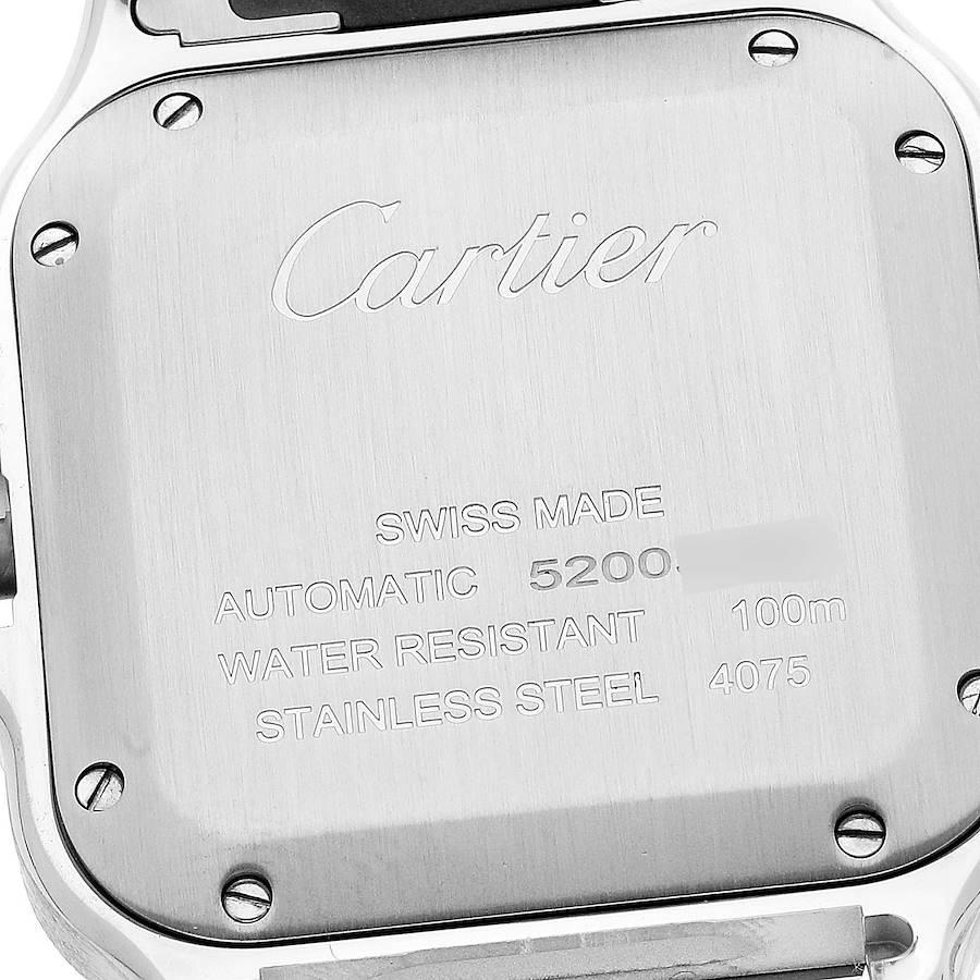 Cartier Santos Silver Dial Medium Steel Mens Watch WSSA0029 In Excellent Condition In Atlanta, GA