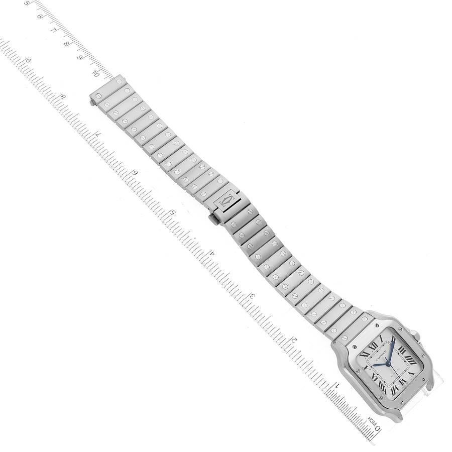 Cartier Santos Silver Dial Medium Steel Mens Watch WSSA0029 1