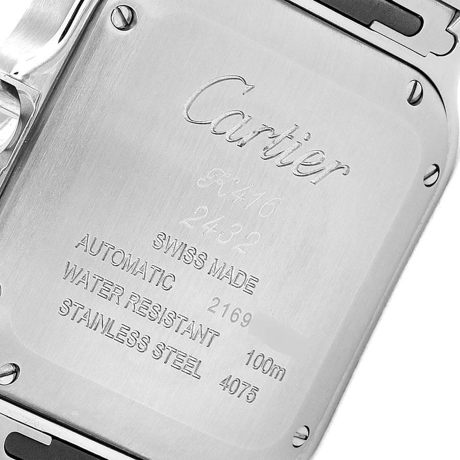 Cartier Santos Silver Dial Medium Steel Mens Watch WSSA0029 Unworn In Excellent Condition In Atlanta, GA