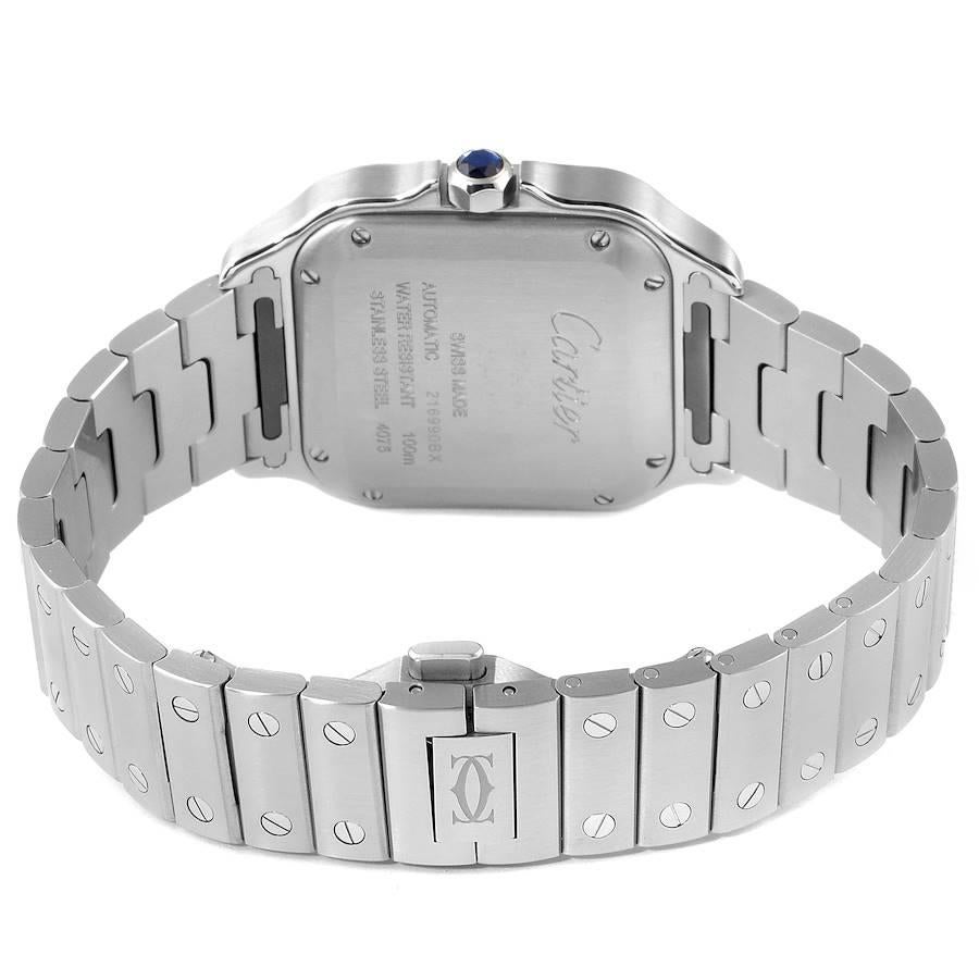 Men's Cartier Santos Silver Dial Medium Steel Mens Watch WSSA0029 Unworn