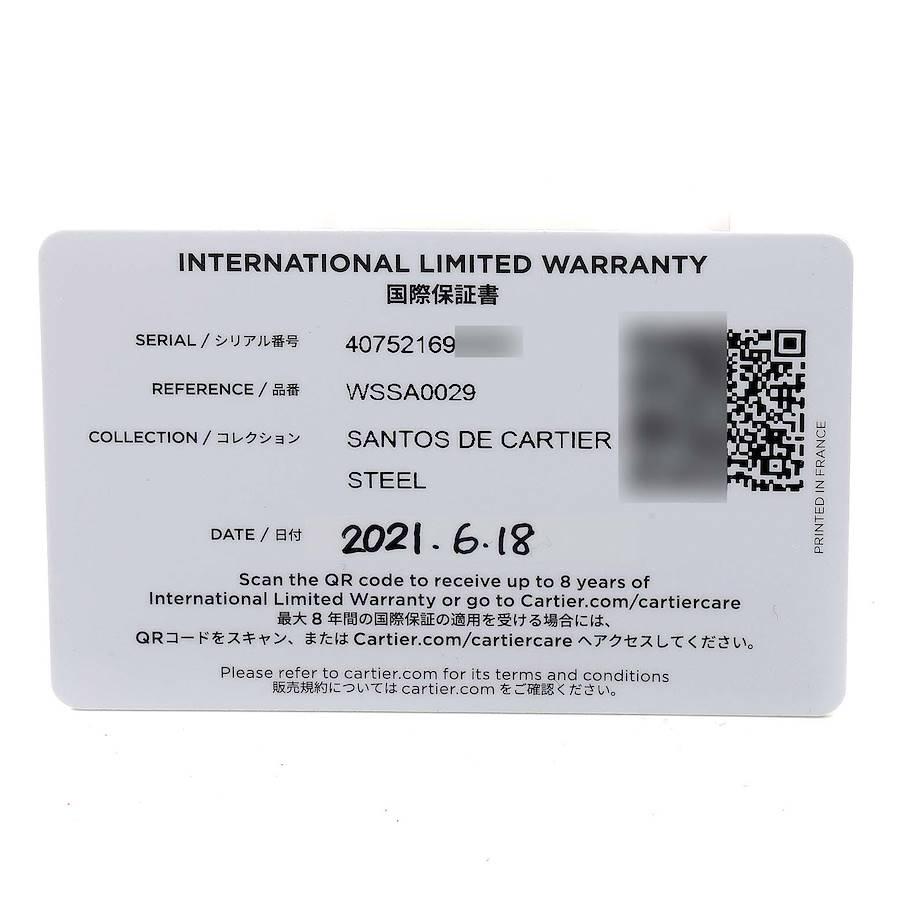 Cartier Santos Silver Dial Medium Steel Mens Watch WSSA0029 Unworn 1