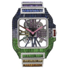 Cartier Santos Skeleton Montre multicolore en or 18 carats