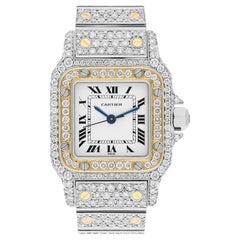 Cartier Santos Stainless Steel & 18K Yellow Gold Automatic Ladies Watch