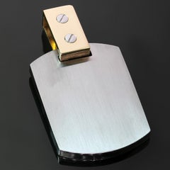 Cartier Santos Stainless Steel 18k Yellow Gold Pendant