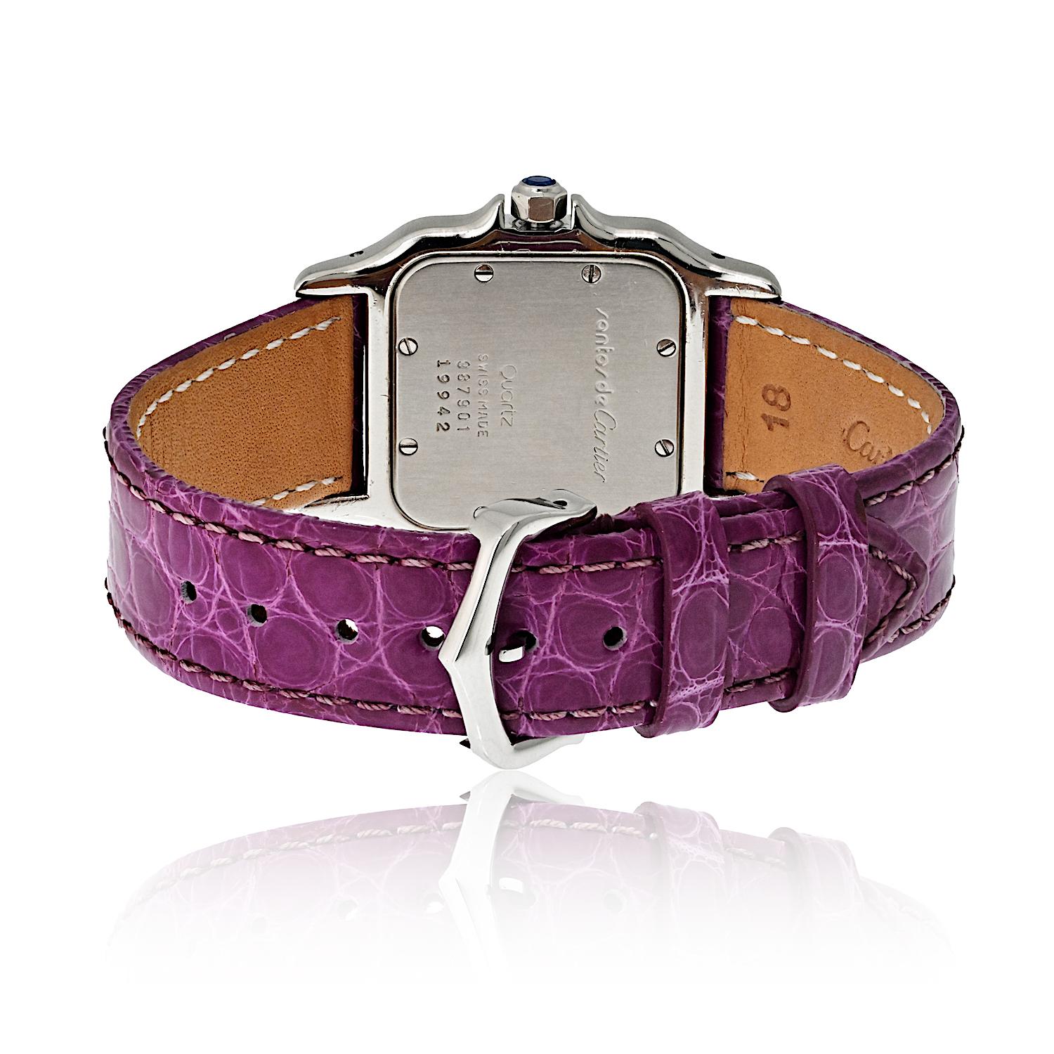 De las mujeres Reloj Cartier Santos Acero Inoxidable 30mm Ref 987901