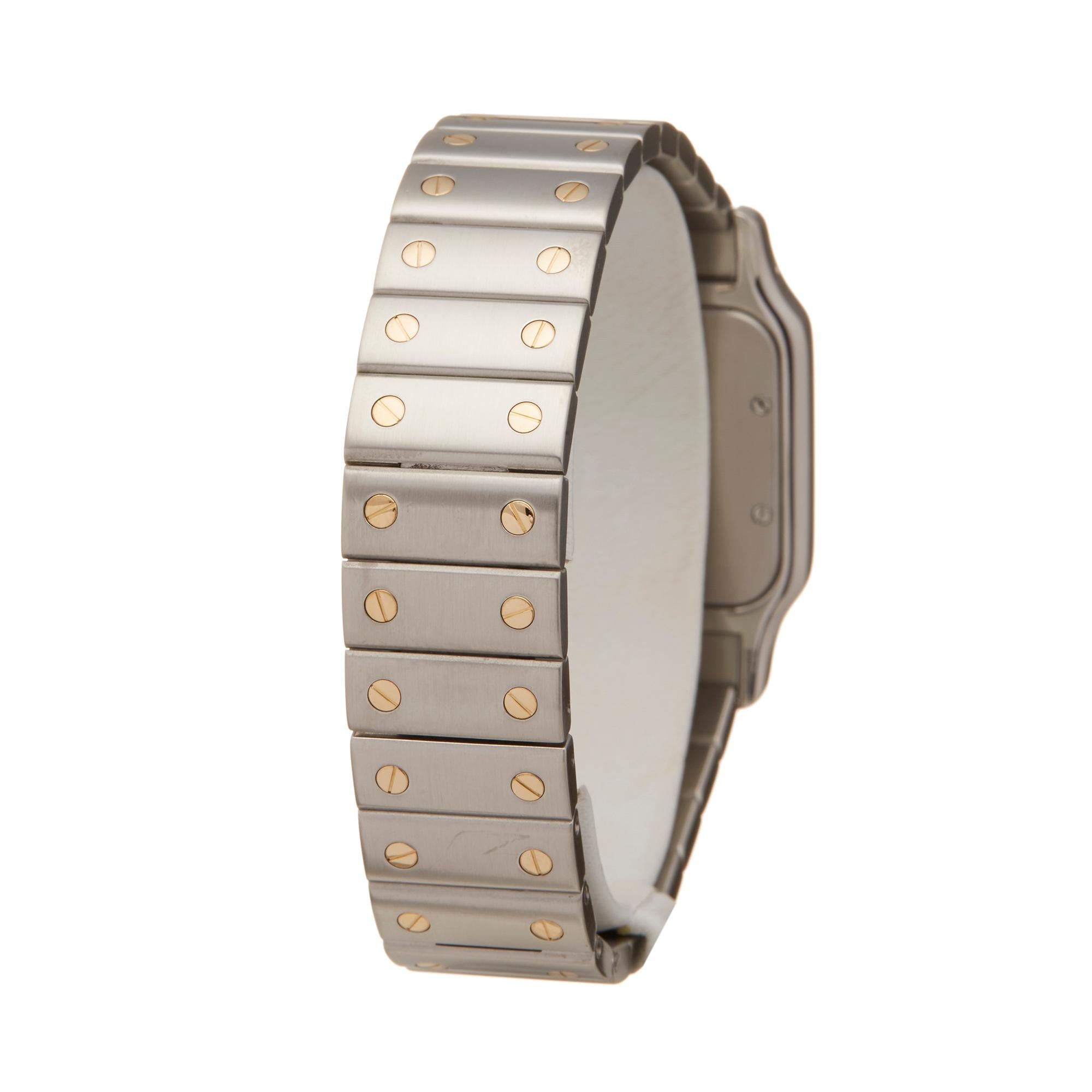 Women's or Men's Cartier Santos Stainless Steel And 18k Yellow Gold 1566 Wristwatch
