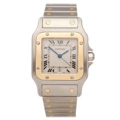 Cartier Santos Stainless Steel and 18 Karat Yellow Gold 1566 Wristwatch