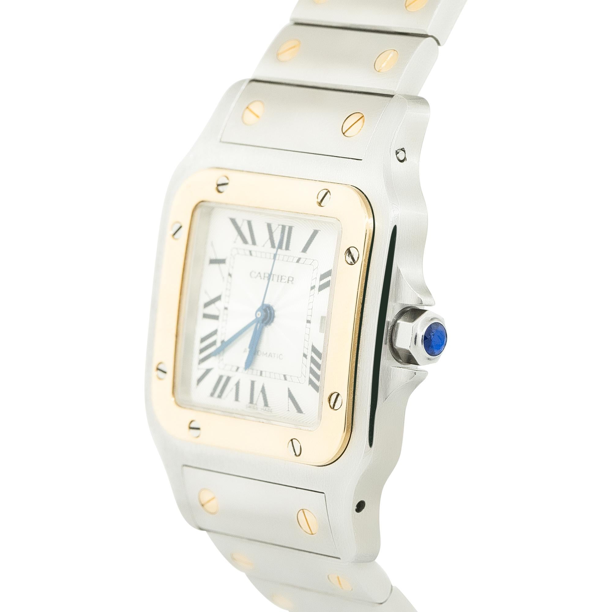 Cartier Santos Stainless Steel and Yellow Gold Watch at 1stDibs