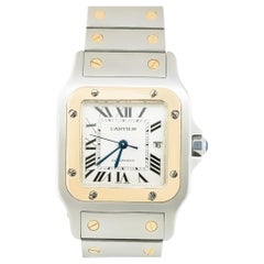 Cartier Santos Armbanduhr aus Edelstahl und Gelbgold