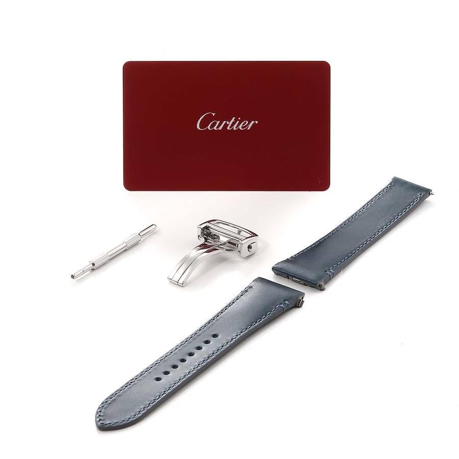Cartier Santos Stainless Steel Blue Dial Mens Watch WSSA0030 Card 3